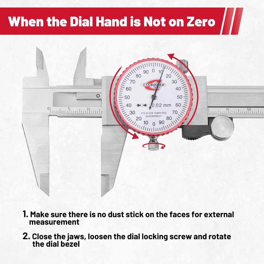 6″/150mm ±0.02mm Metric Dial Caliper Measuring Tool Analog Precision Caliper USA