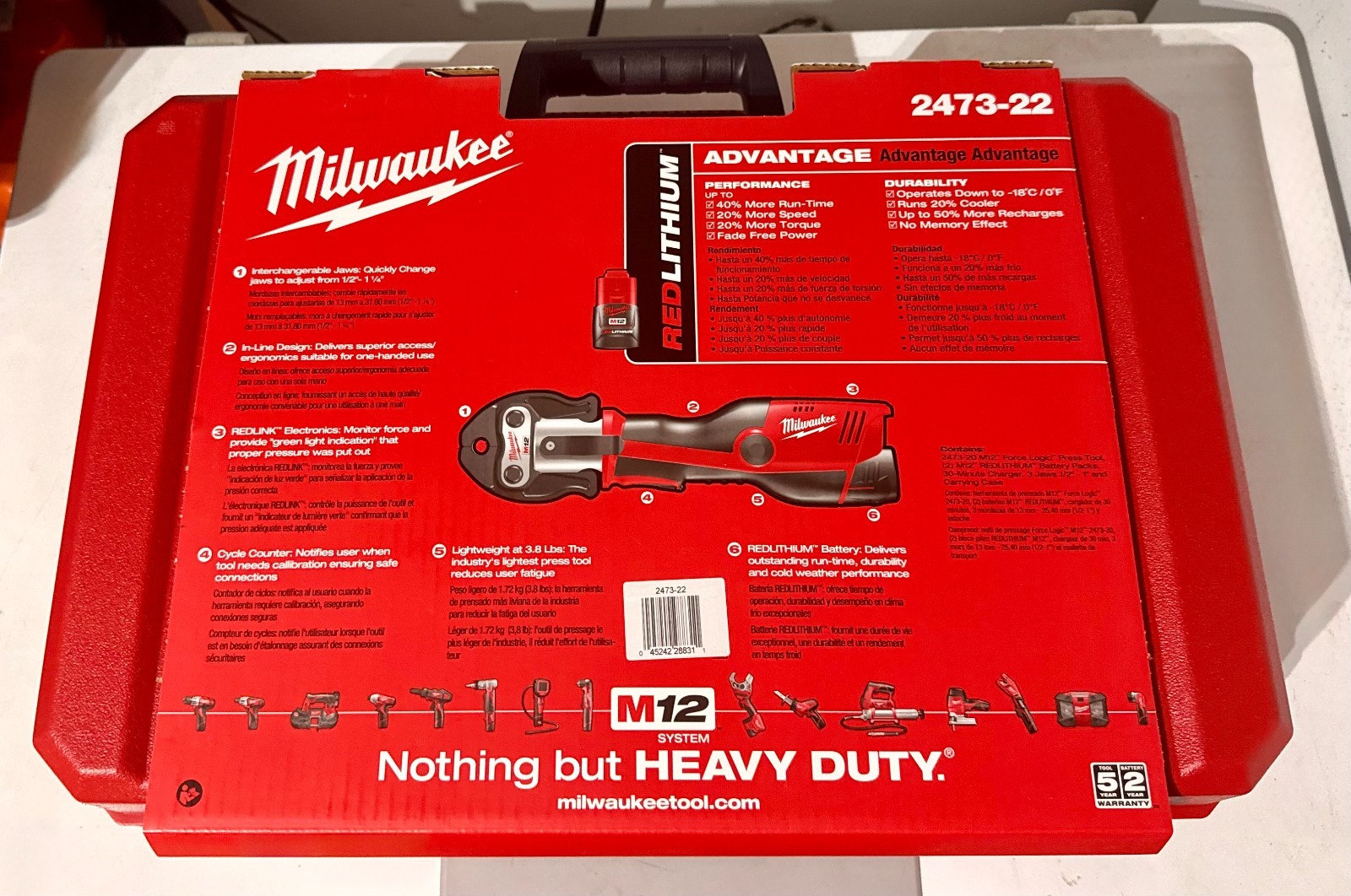 Milwaukee M12 FORCE LOGIC Press Tool Kit with Jaws (2473-22)