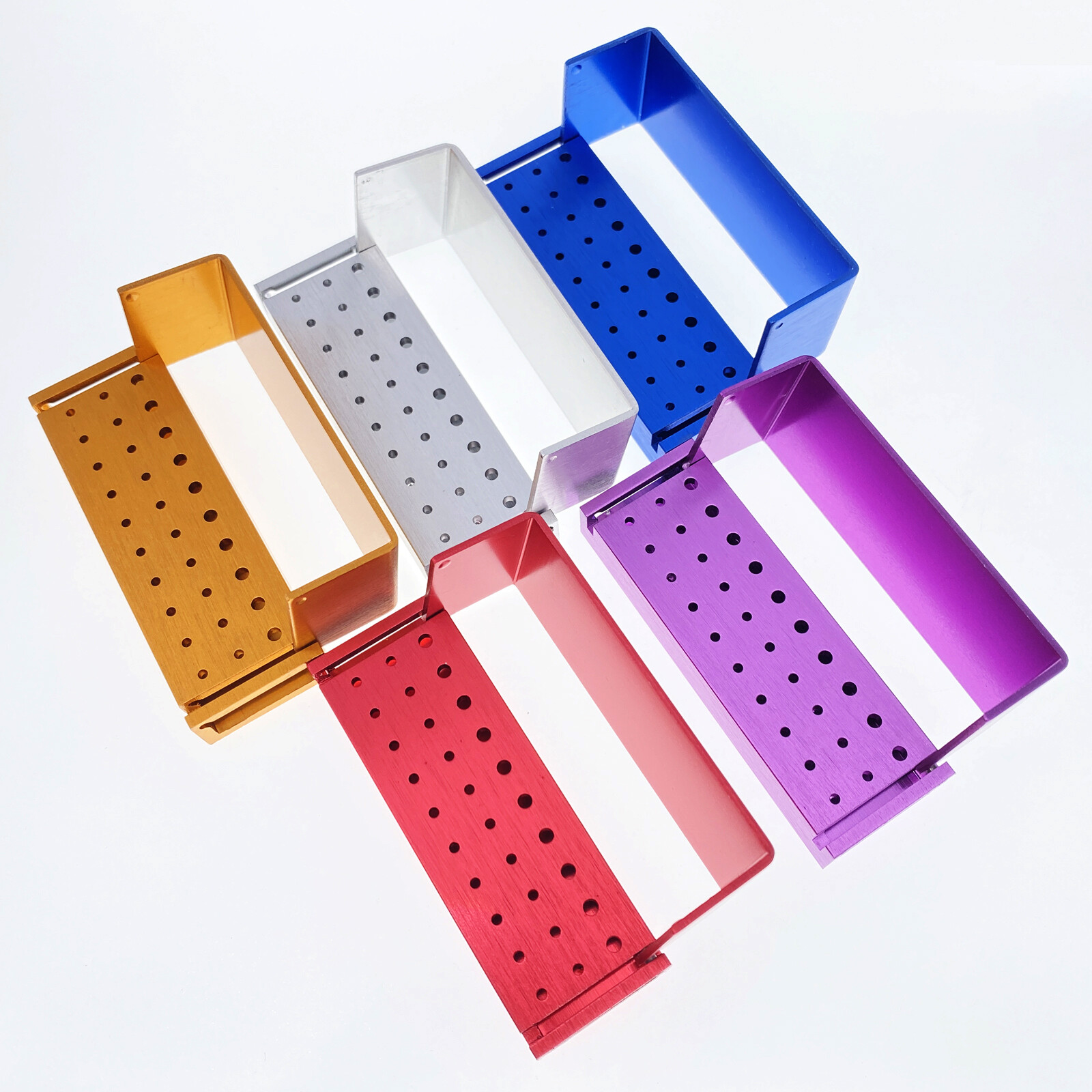 Dental Bur Burs Holder Block Disinfection Box Aluminium Autoclave 30 Holes FDA