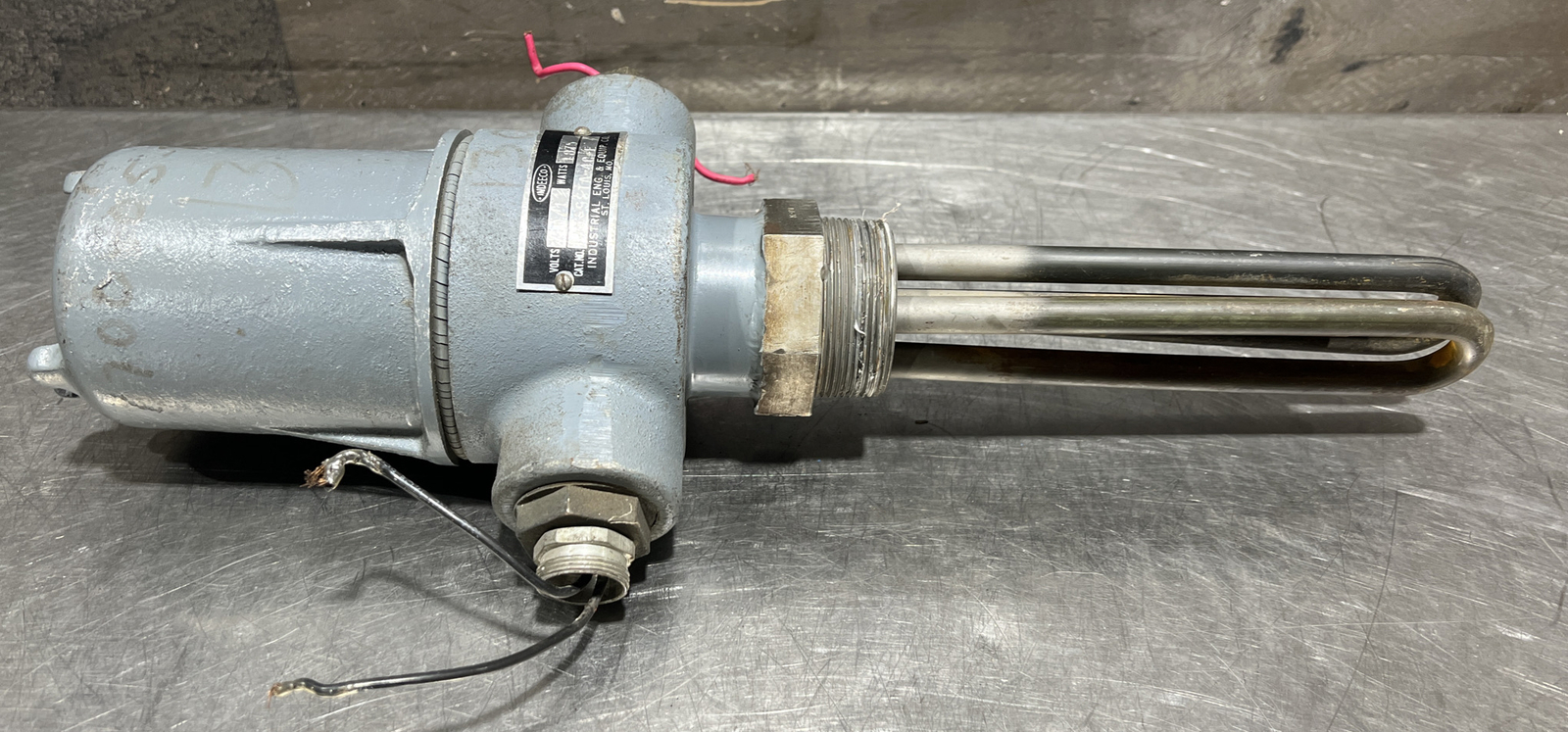 Used Surplus INDEECO Immersion heater Cat No 25-SSTA-4C-E 230V 1875 Watts 1 ph