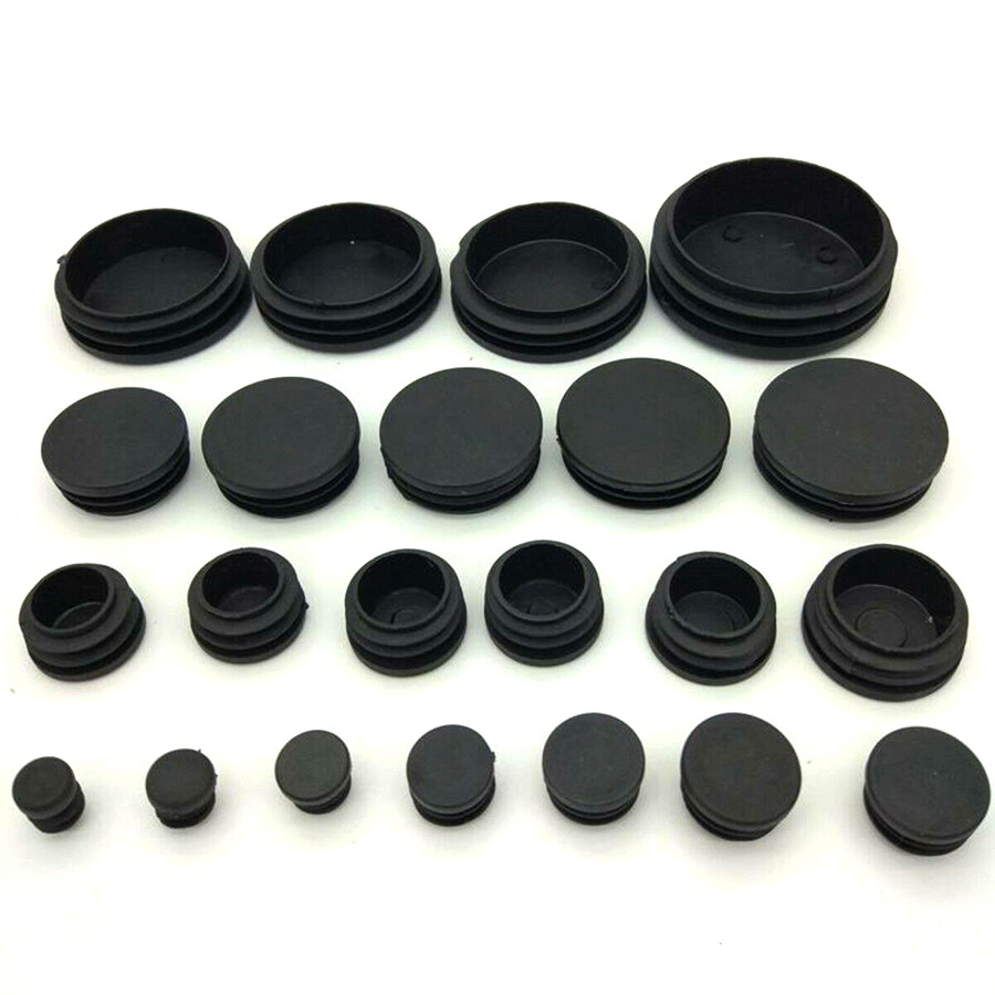 Round Plastic Black Blanking End Cap Caps Tube Pipe Inserts Plug Bung 12~100mm
