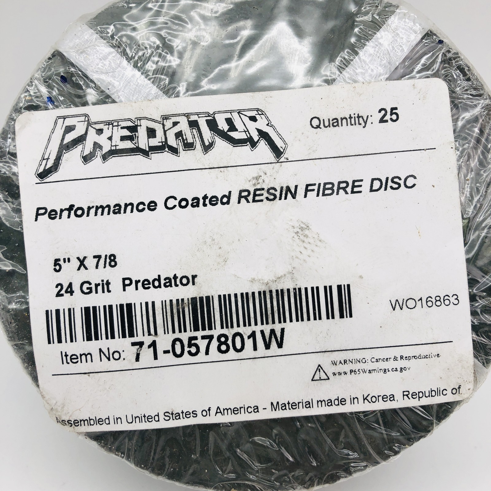 ARC Predator 71-057801W Resin Fiber Disc 5″x7/8″ 24 Grit Performance Coated 25pk