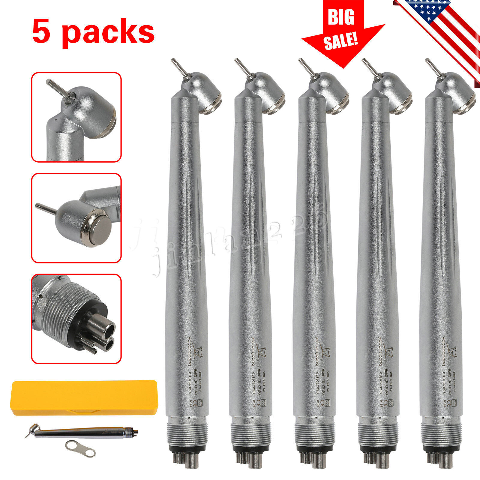 Dental 45 Degree Surgical High Speed Handpiece Push Button 4Hole yabangbang WCA