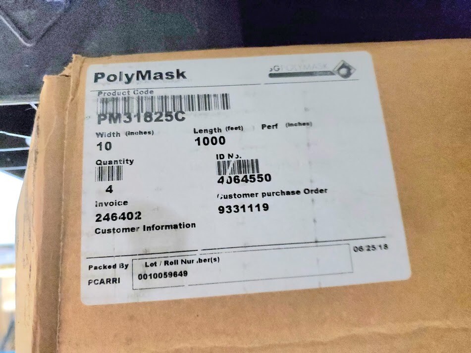 Surface Protective Film Wrap 10″ x 1000′ Clear Polymask PM31825C Polyethylene HR
