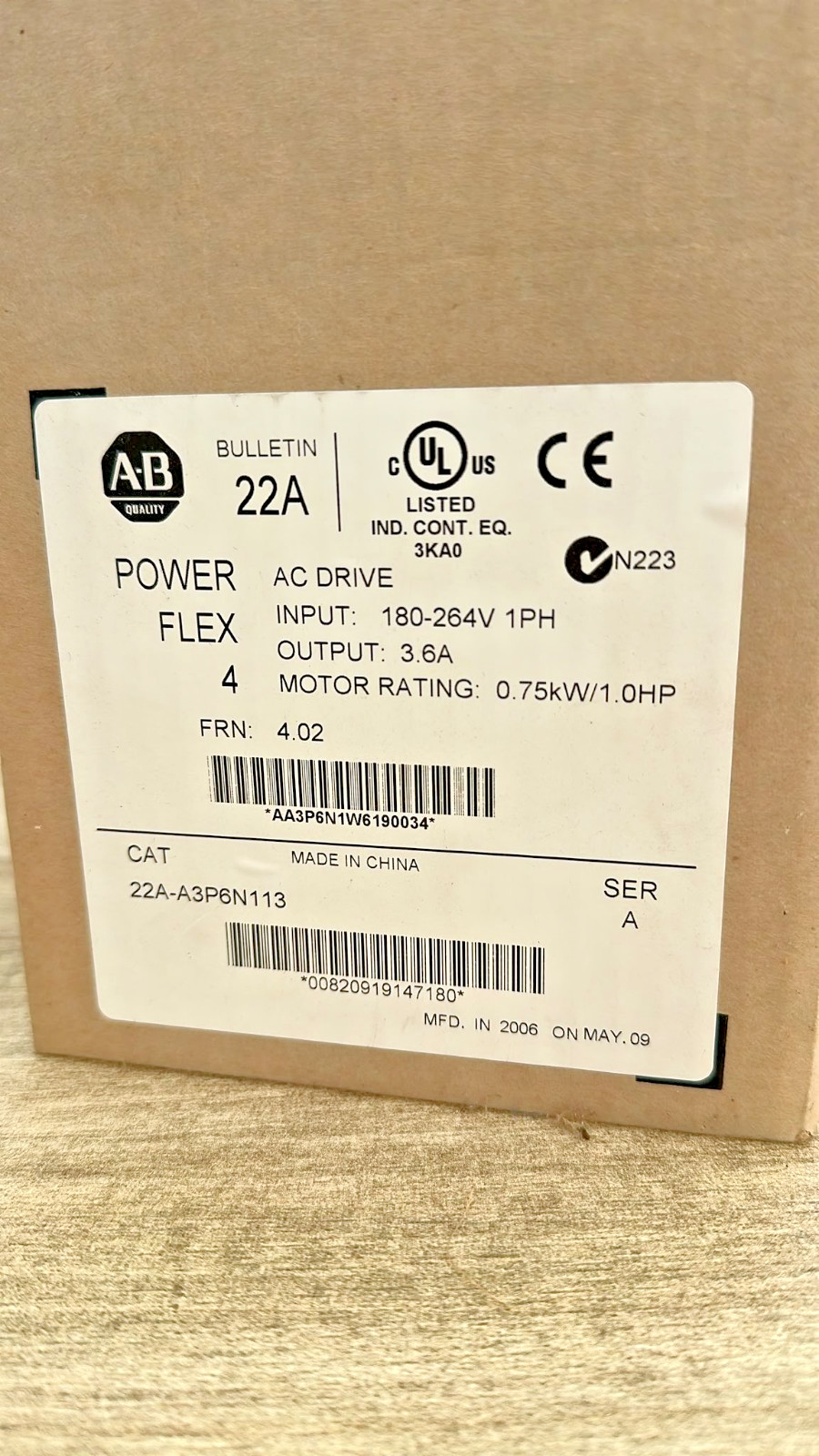 Allen-Bradley PowerFlex 4 ⁠22A-A3P6N113 Ser A