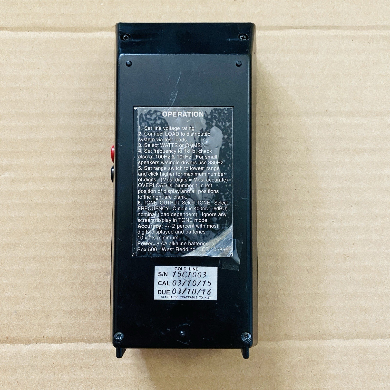 Goldline ZM1P Impedance Meter with Overload Protection – Meter Device ONLY