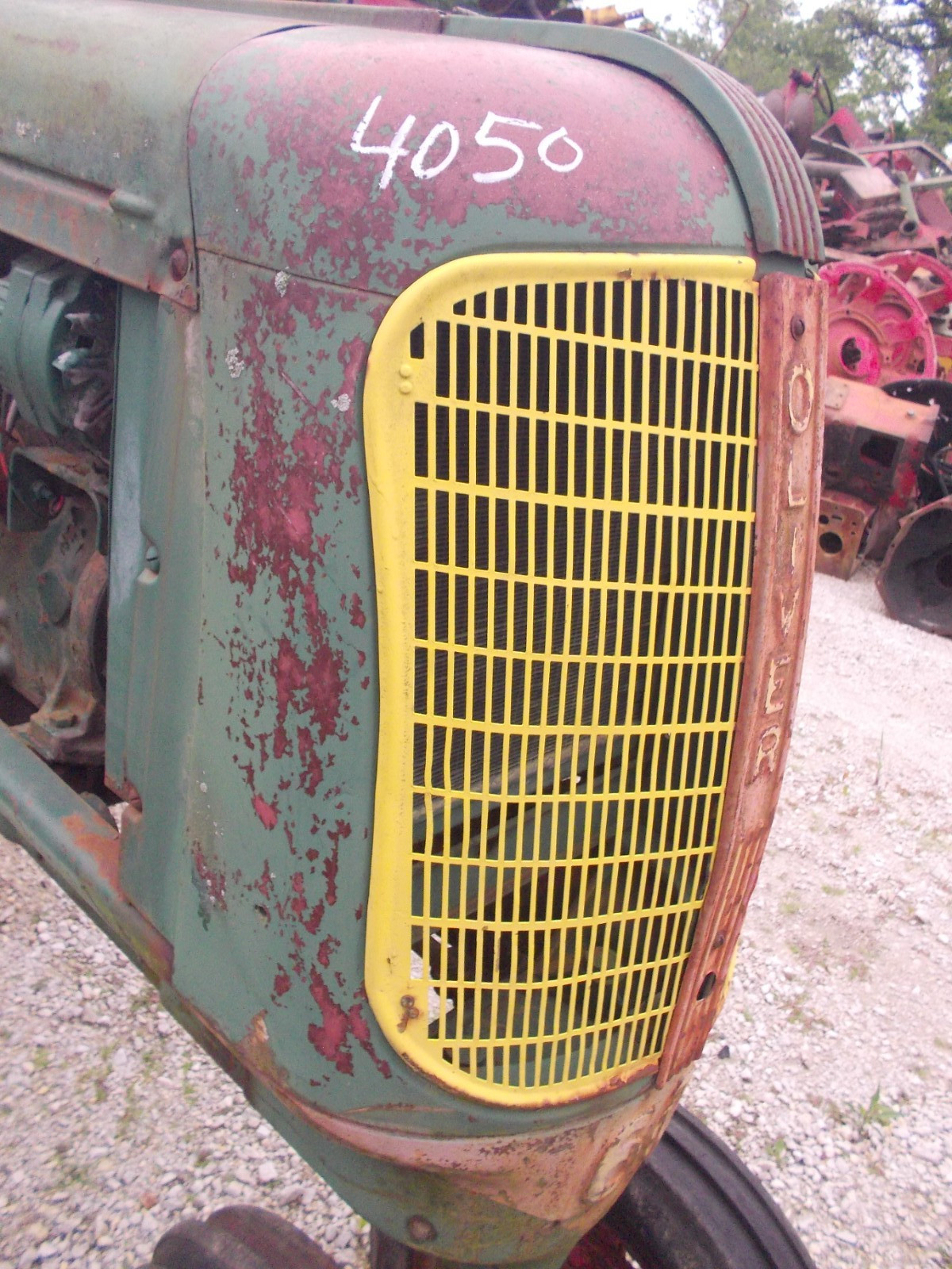 Oliver 60 Tractor NICE ORIGINAL front nose cone grill w/ screen & center badge