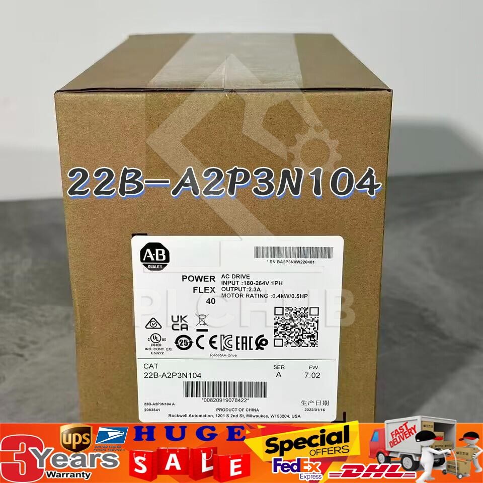 New AB 22B-A2P3N104 Power Flex 40 0.4 kW 0.5 HP AC Drive 22BA2P3N104 US Free Tax