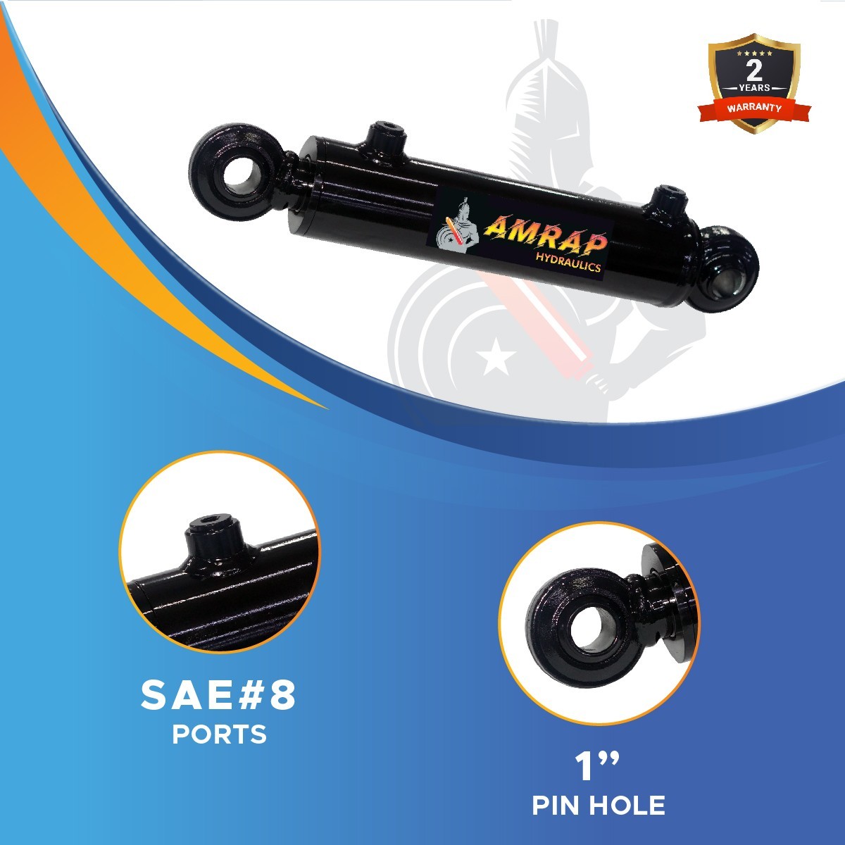 2.5×12 Hydraulic Cylinder-2.5″ Bore, 12″ Stroke – Swivel Eye Hydraulic Cylinder