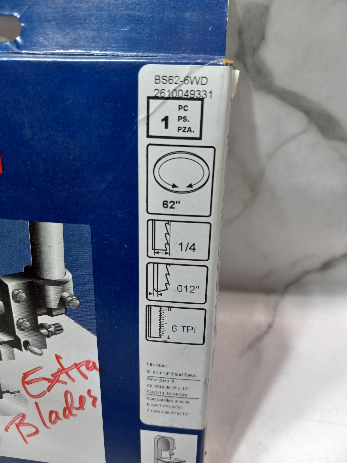 Bosch BS62-6WD Stationary Band Saw Blade 62″ 6 TPI 1/4″ By .012″ New in Box