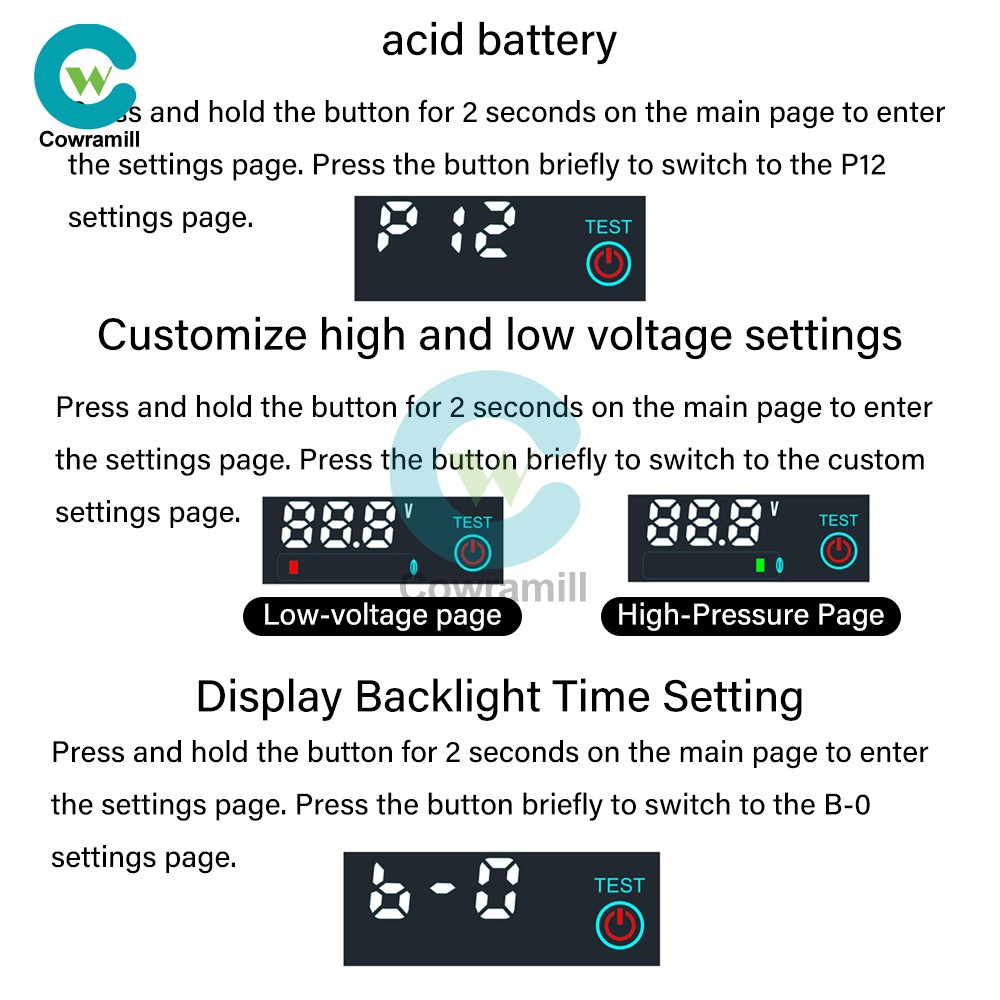 DC 7-55V LED Indicator Voltage Acid/Li-ion Universal Battery Charge Indicator