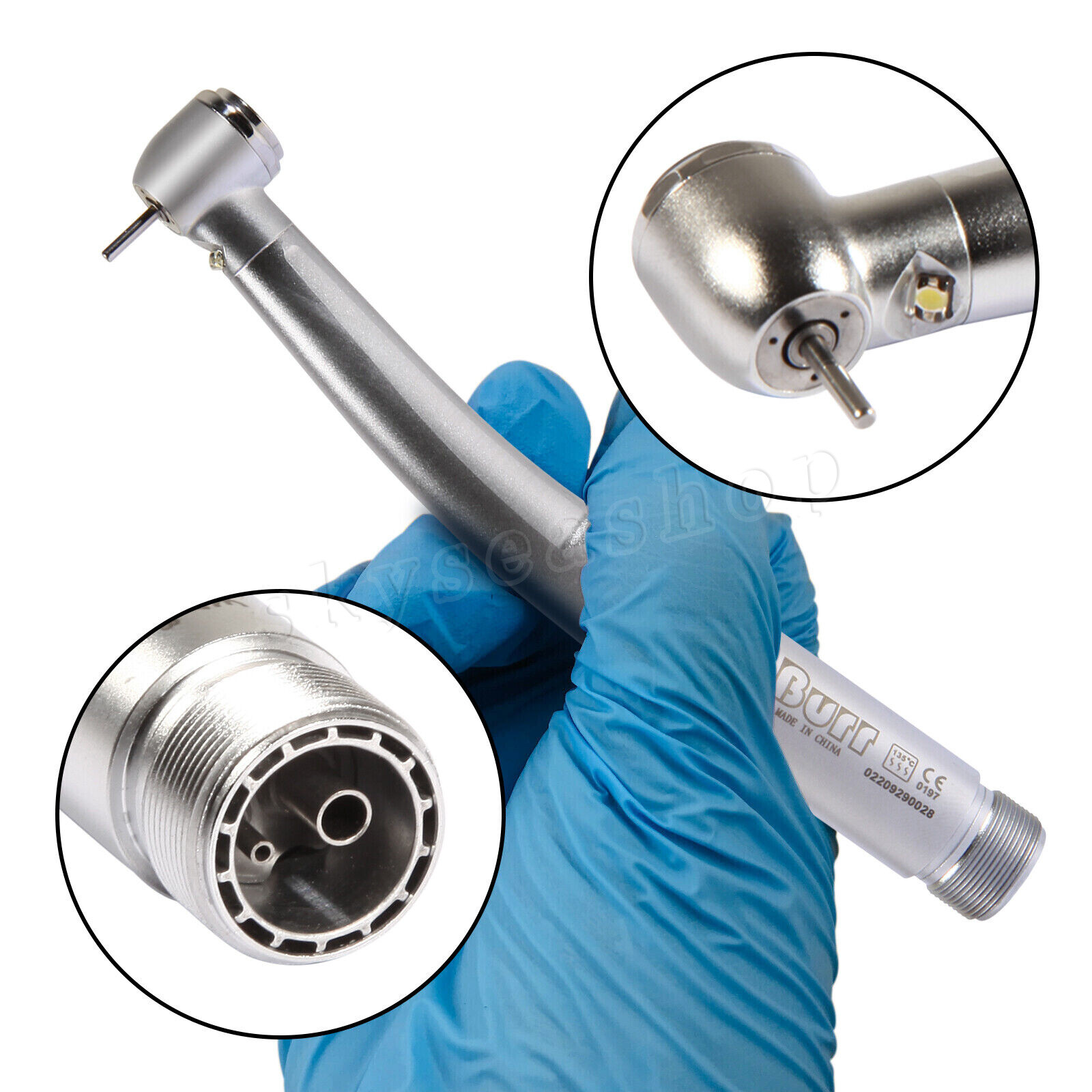 Dental Fiber Optic LED E-generator high speed handpiece Turbine 2 Holes Borden