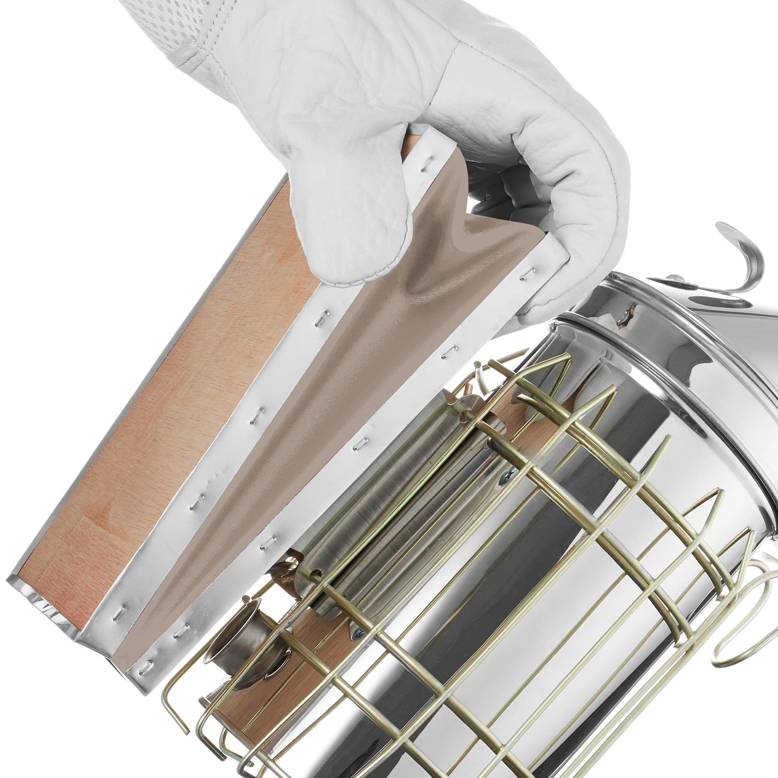 Honey Keeper Bee Hive Smoker Stainless Steel with Heat Shield Beekeeping