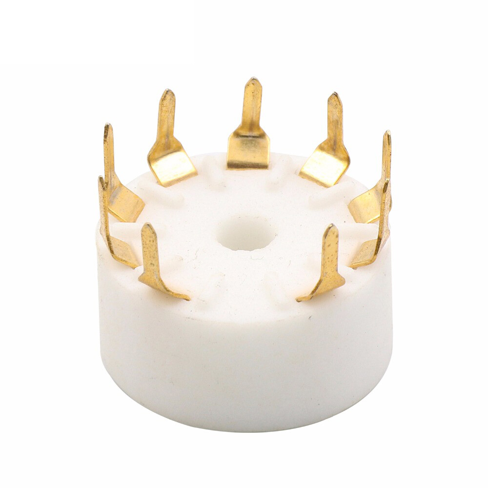 16Pcs 9 Pin Ceramic Tube Socket for 12AX7 EL84 5670 6922 12AU7 Audio PCB Mount