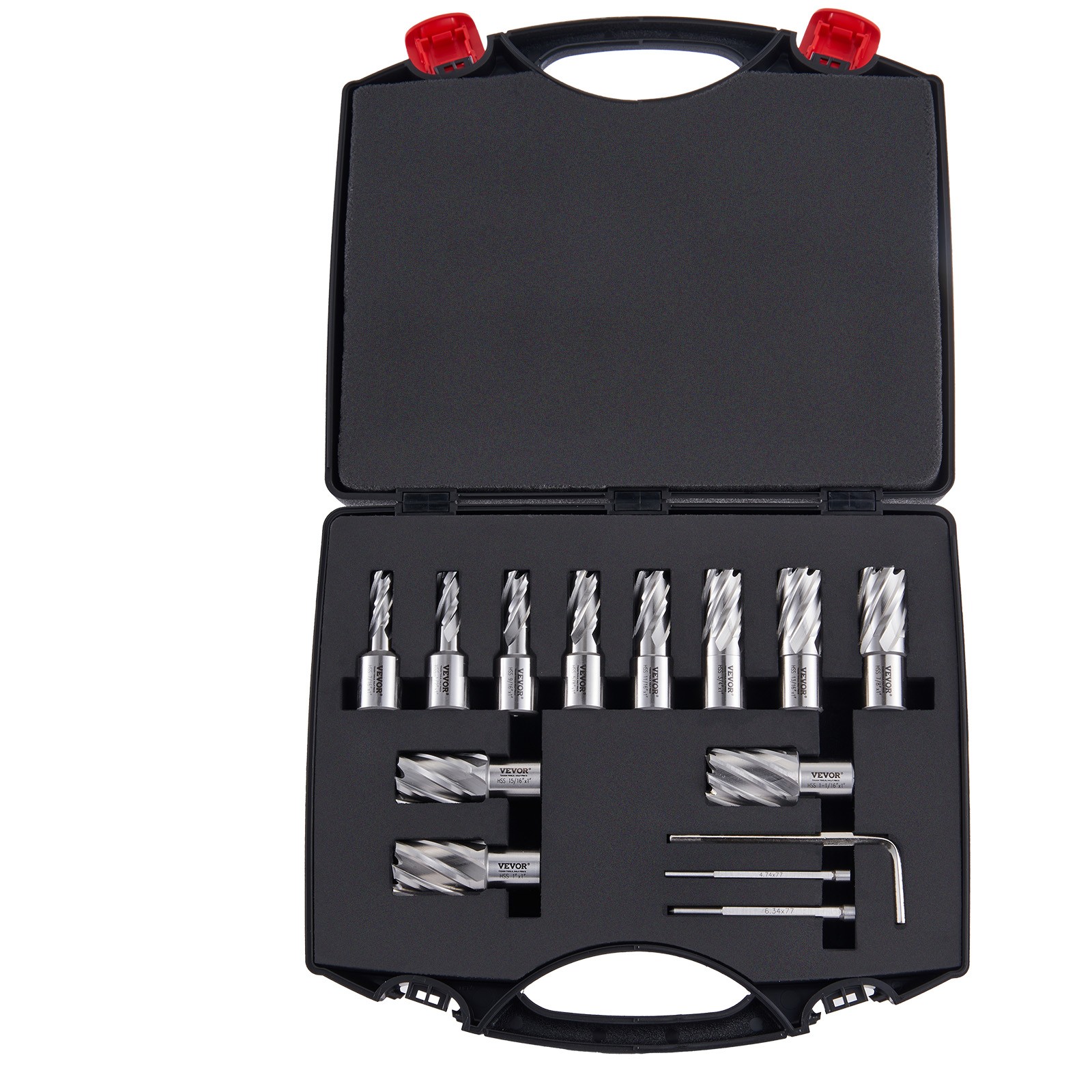 VEVOR Annular Cutter Set HSS Magnetic Drill Bits 13 PCS Weldon Shank 1″ Depth