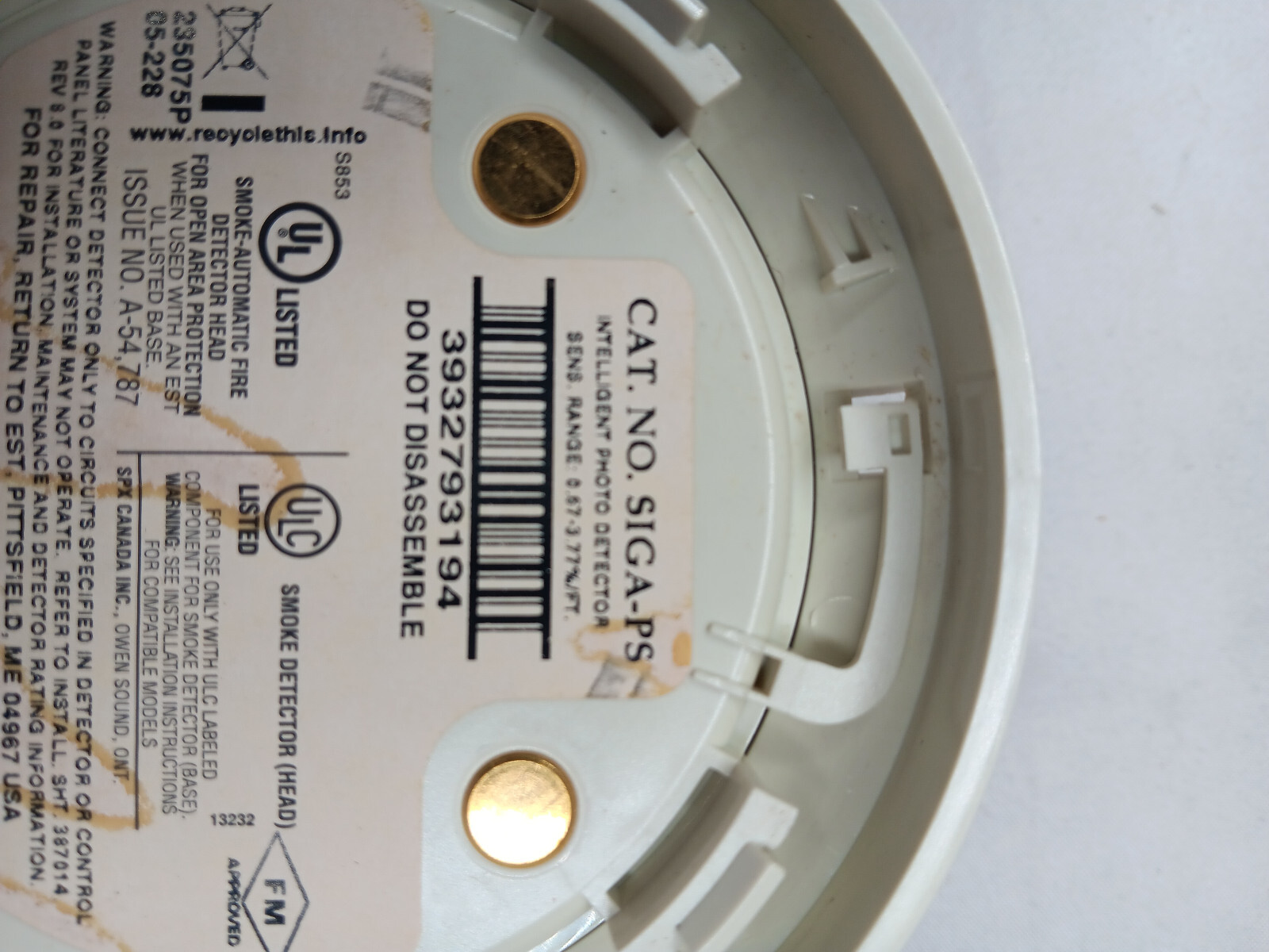 (Lot of 13) Edwards EST SIGA-PS Intelligent Photoelectric Smoke Detector