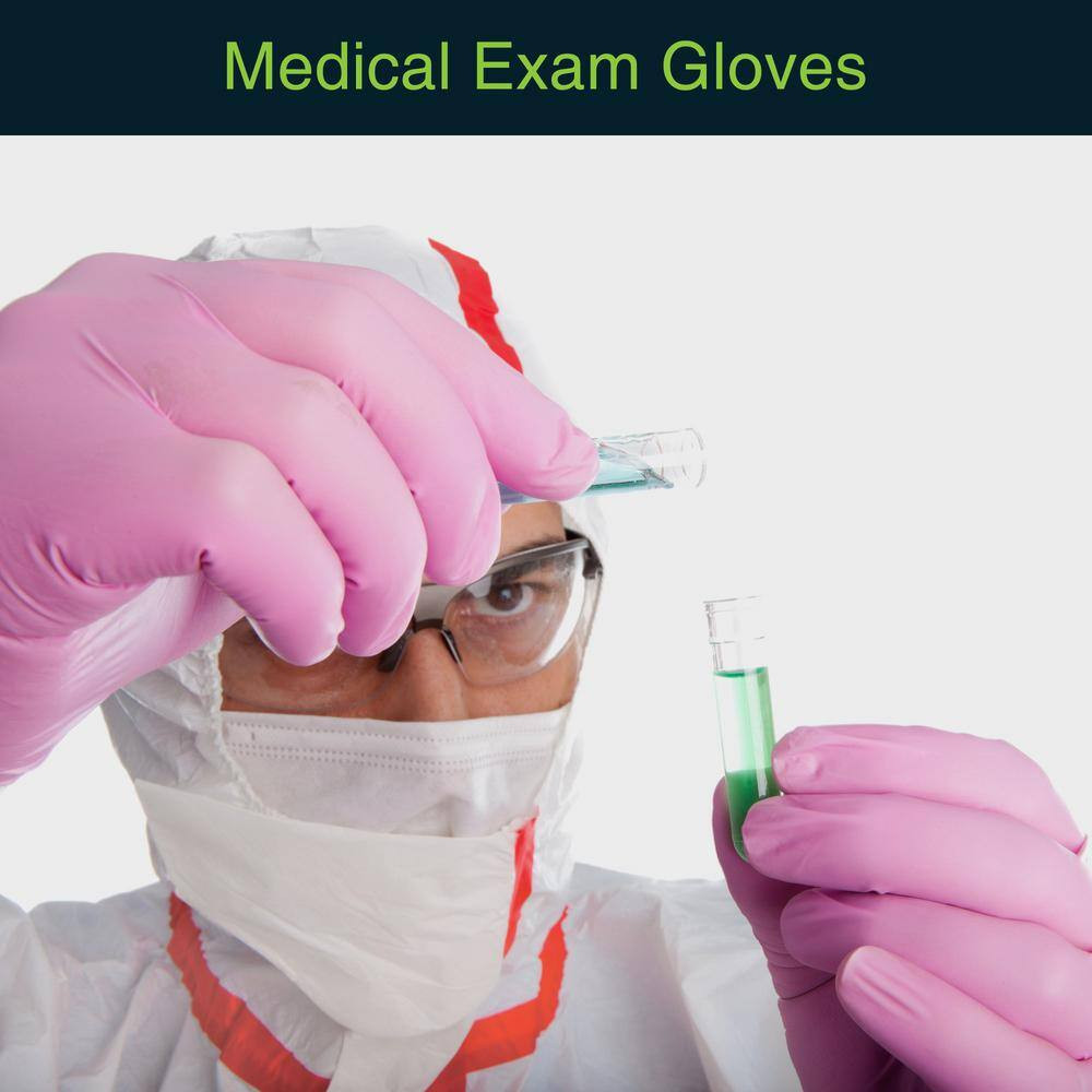 Small Vinyl Powder Free-Medical Examination Disposable Gloves in Pink (100-Count