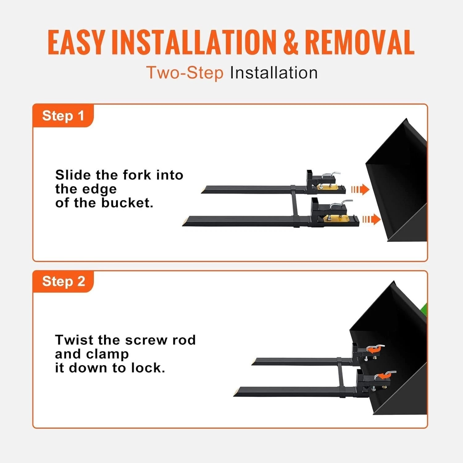 Alloy Steel Pallet Forks 60″ – 4000 lbs Capacity with Easy Clamp Installation