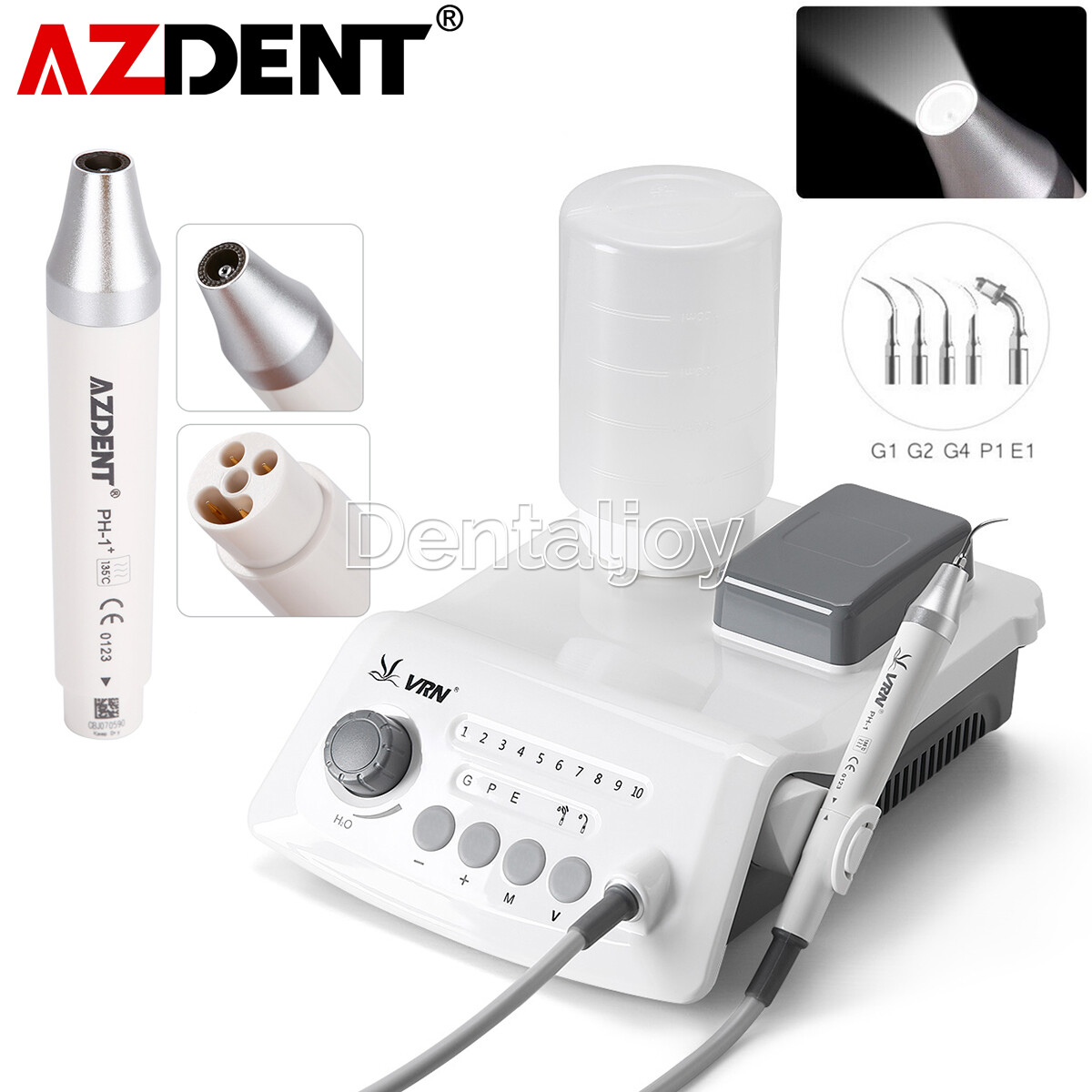 Dental Lab Ultrasonic Piezo Scaler LED Handpiece Fit Woodpecker EMS VRN+5Tips