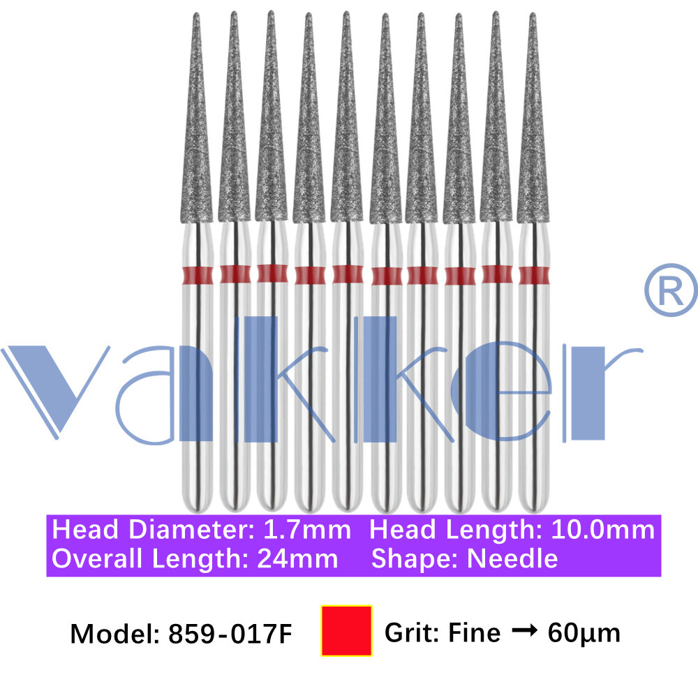 Vakker 10pc Diamond Bur Needle Diamond Burs for Handpiece Fine Medium Coarse