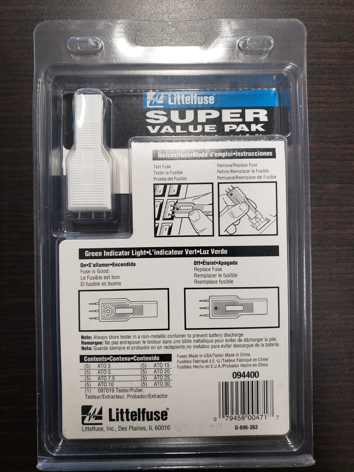 Littelfuse Super Value Pack Automotive Fuse Kit Roadside Fuse Tester Puller