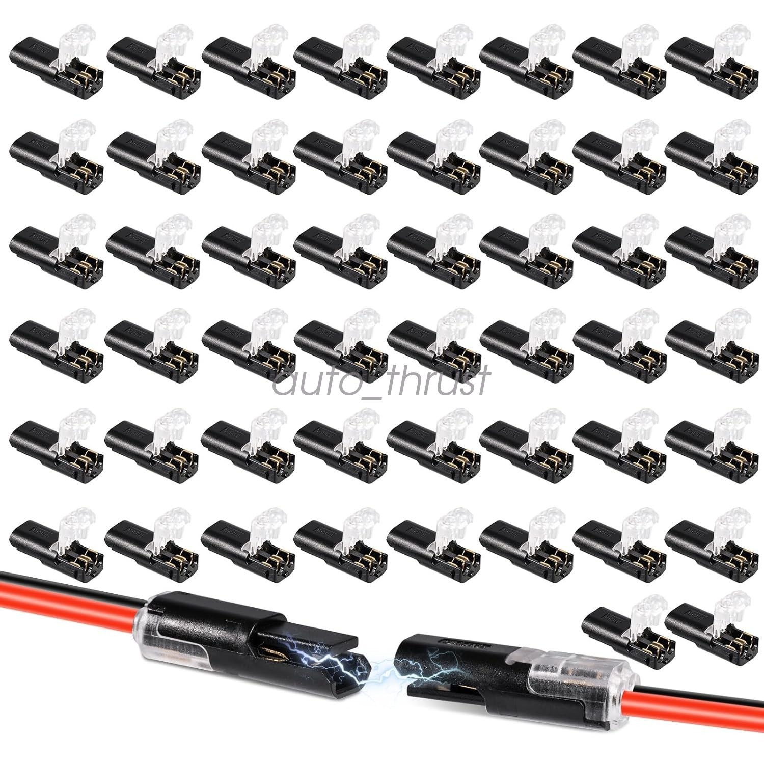 50 pcs Double-Wire Plug-in Connector, Cable Clamp Locking Buckle, AWG 18-22*