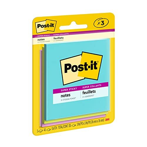 Post-it Super Sticky Notes 3×3 in. Supernova Neons Collection 3 Pads