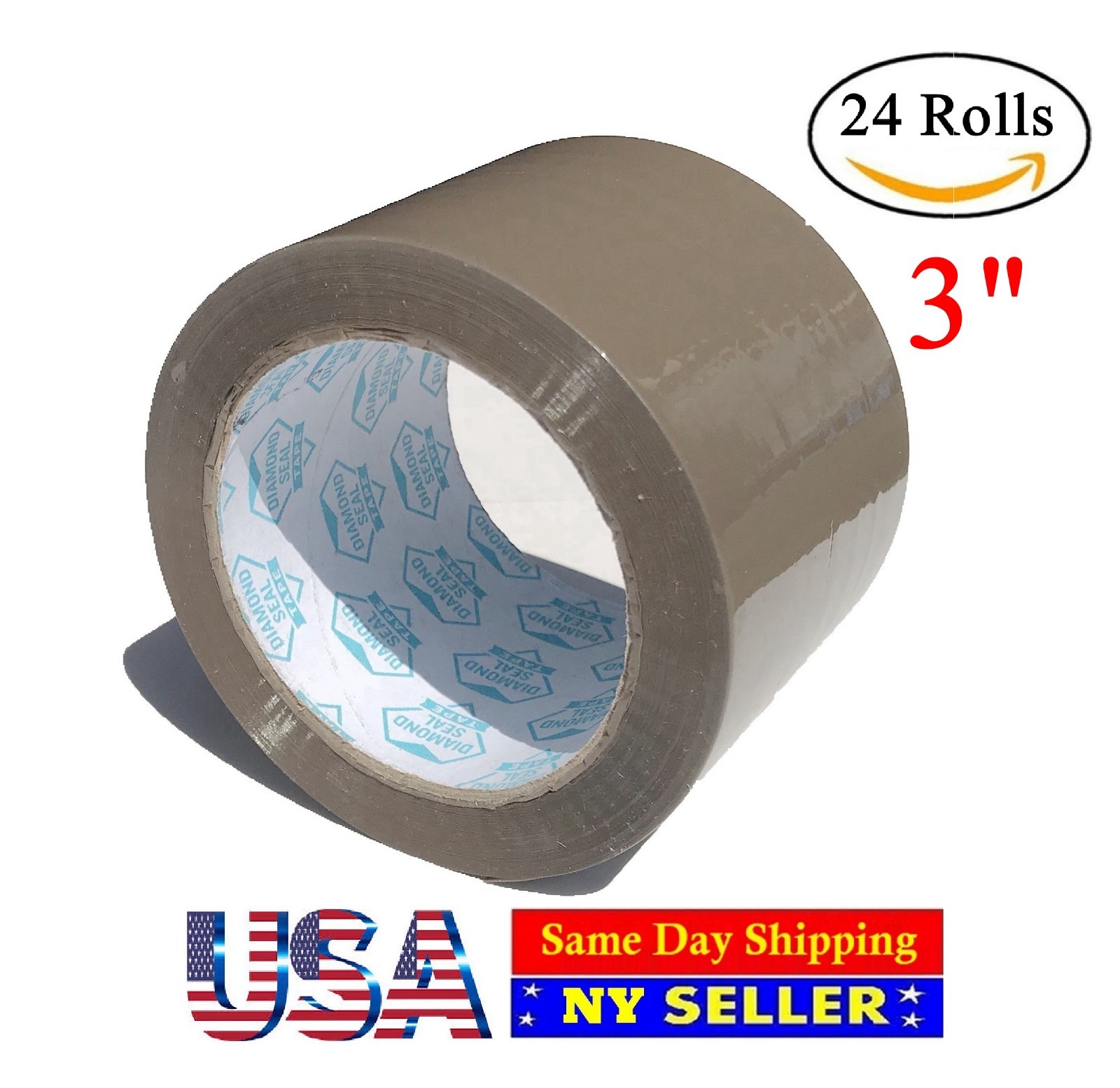 3 inch Packing Tape Tan 110 yards 24 Roll Carton Sealing Brown-ST ShipMailers