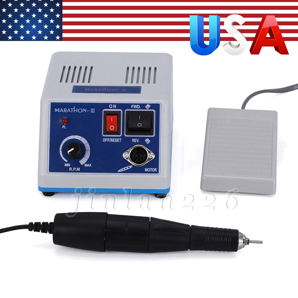 USA Dental Lab Marathon Drill Micro Motor Polisher & 35K RPM Polishing Handpiece