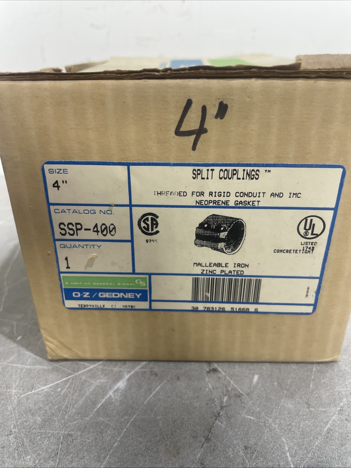 OZ Gedney SSP-400 4” Split Coupling for Rigid Conduit/IMC pipe connector fitting
