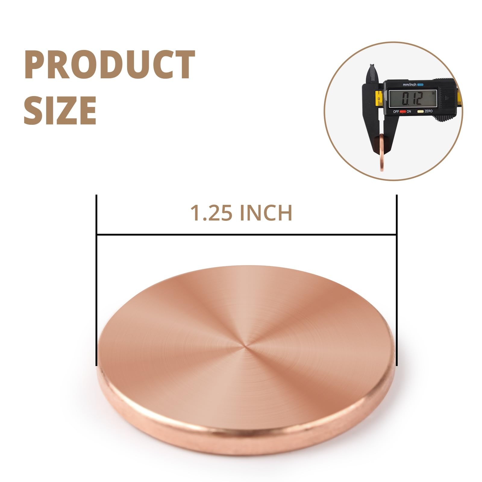 Lot of 10 Copper Round Disc Blanks, 11/4″ Dia. x 1/8″ Thick .125 Copper Metal…