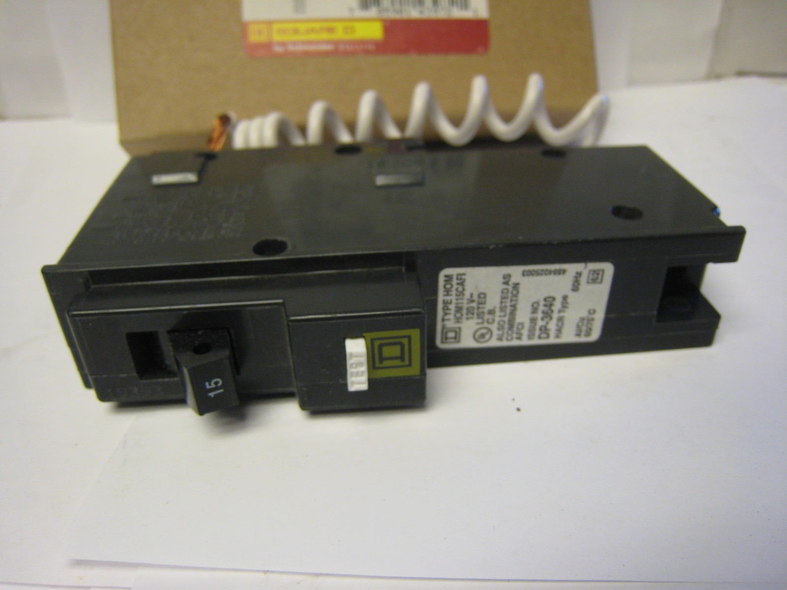 Square D HOM115CAFI 15A 1-Pole AFCI Circuit Breaker 120V Homeline NOS