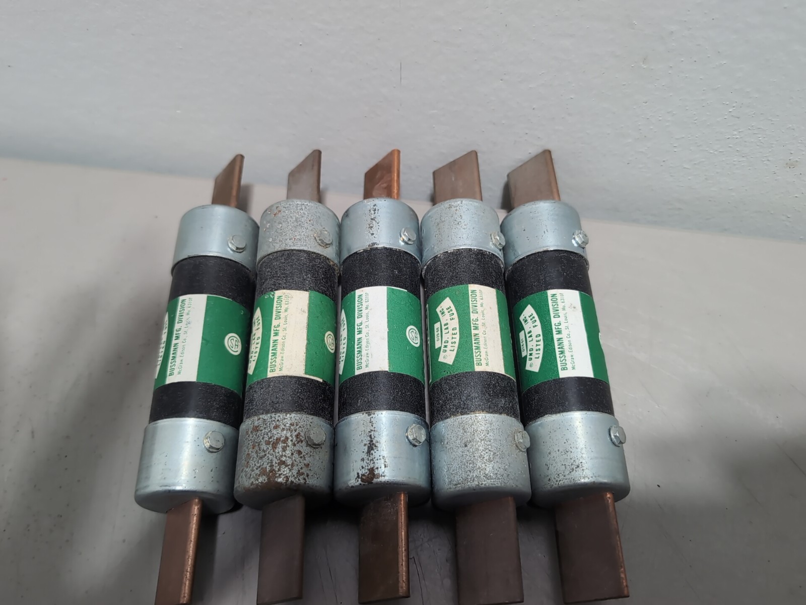 Bussman NON-100 One Time Buss Fuses Class H 100A 250V Lot Of 5