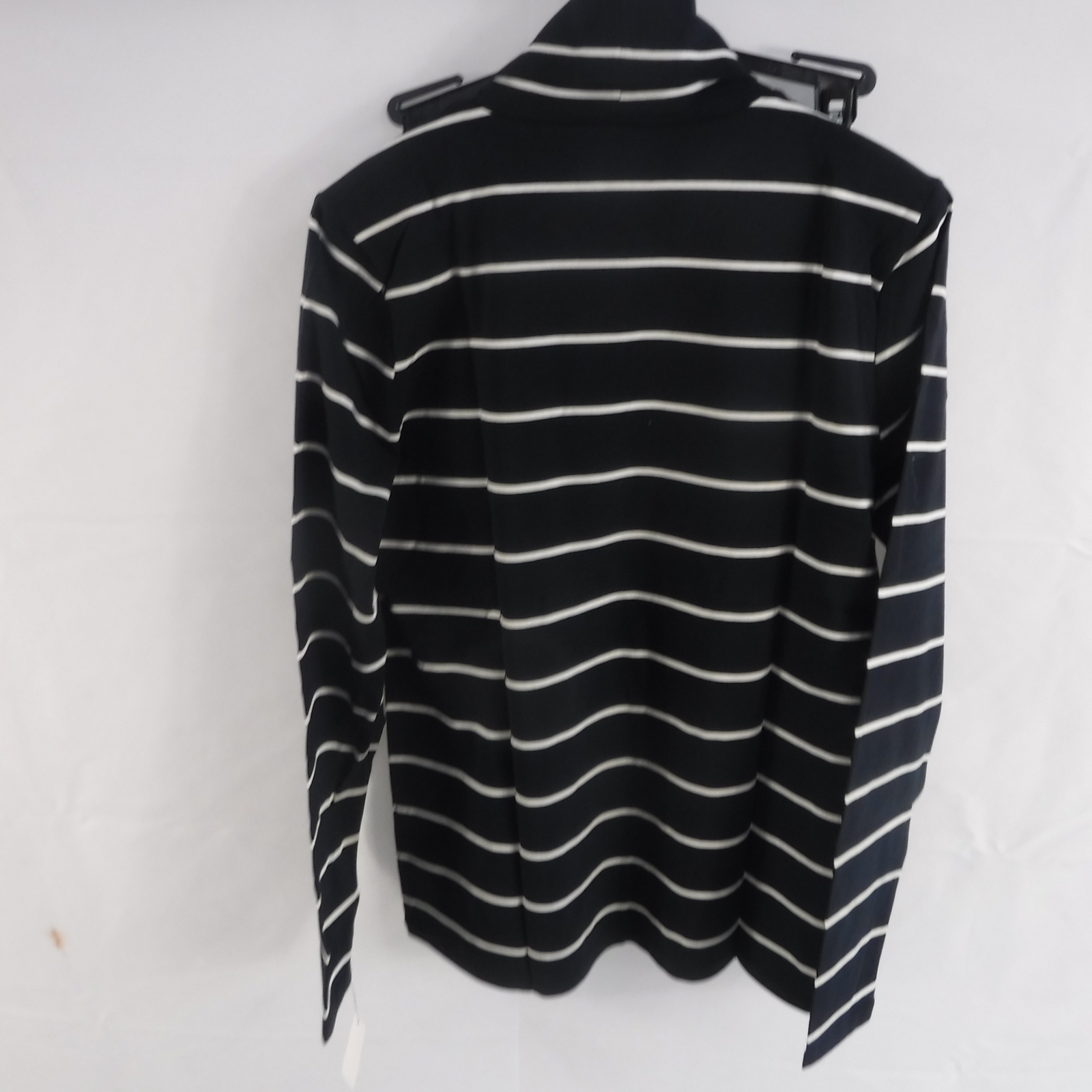 Talbots Women’s Cotton Turtleneck -Nice Stripe Black & Ivory Size Medium NWT