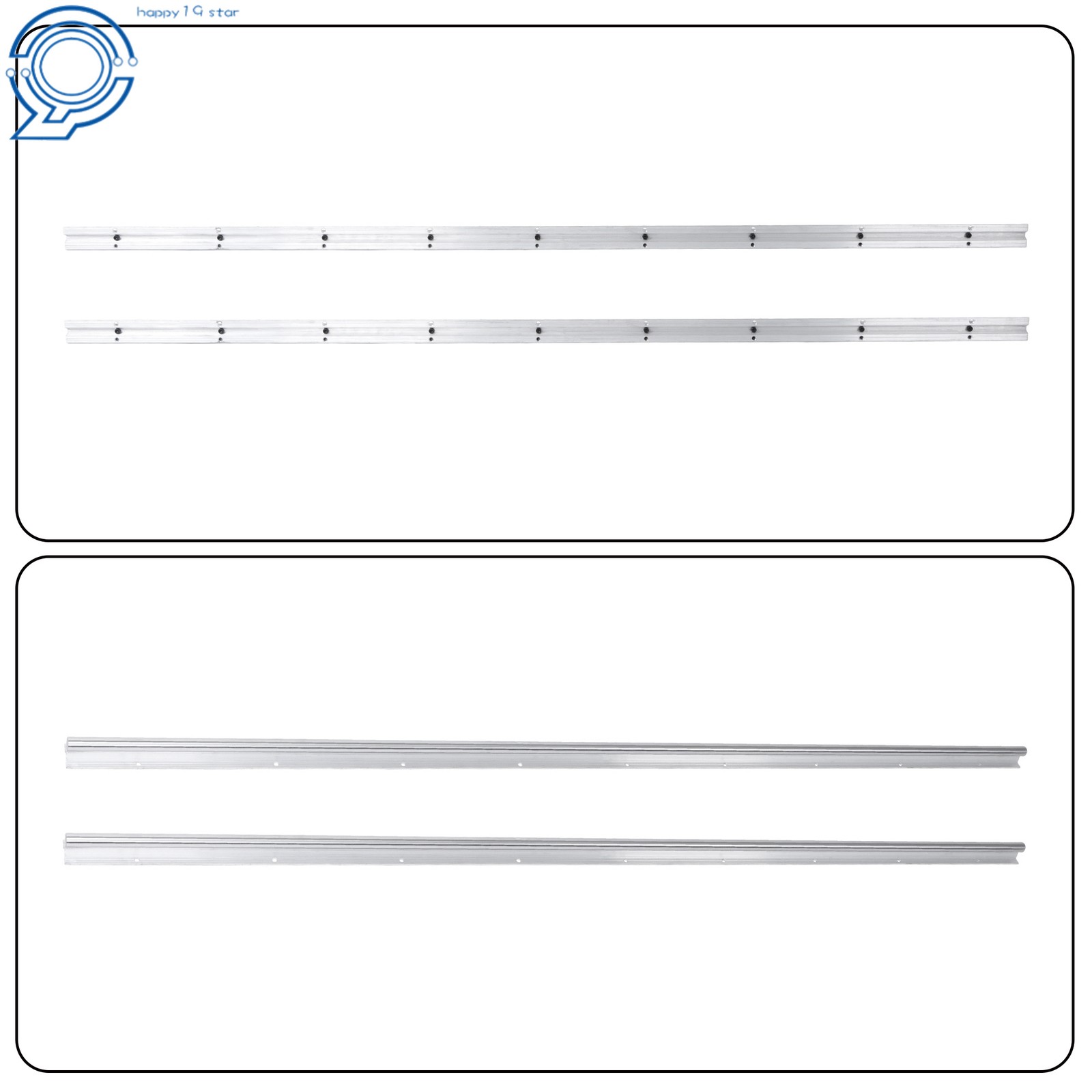 Industrial SBR20 1800mm Linear Guide 2PCS w/4 Blocks for Lathe/Automation