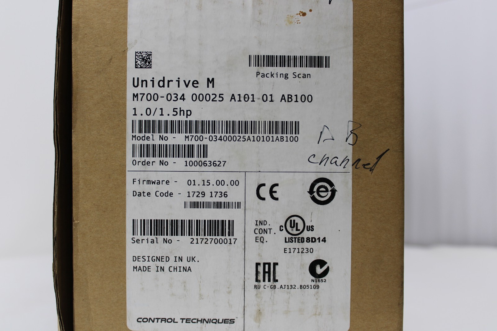 Emerson M700-034 00025 A101 00 AB100 Drive M70003400025A10100AB100