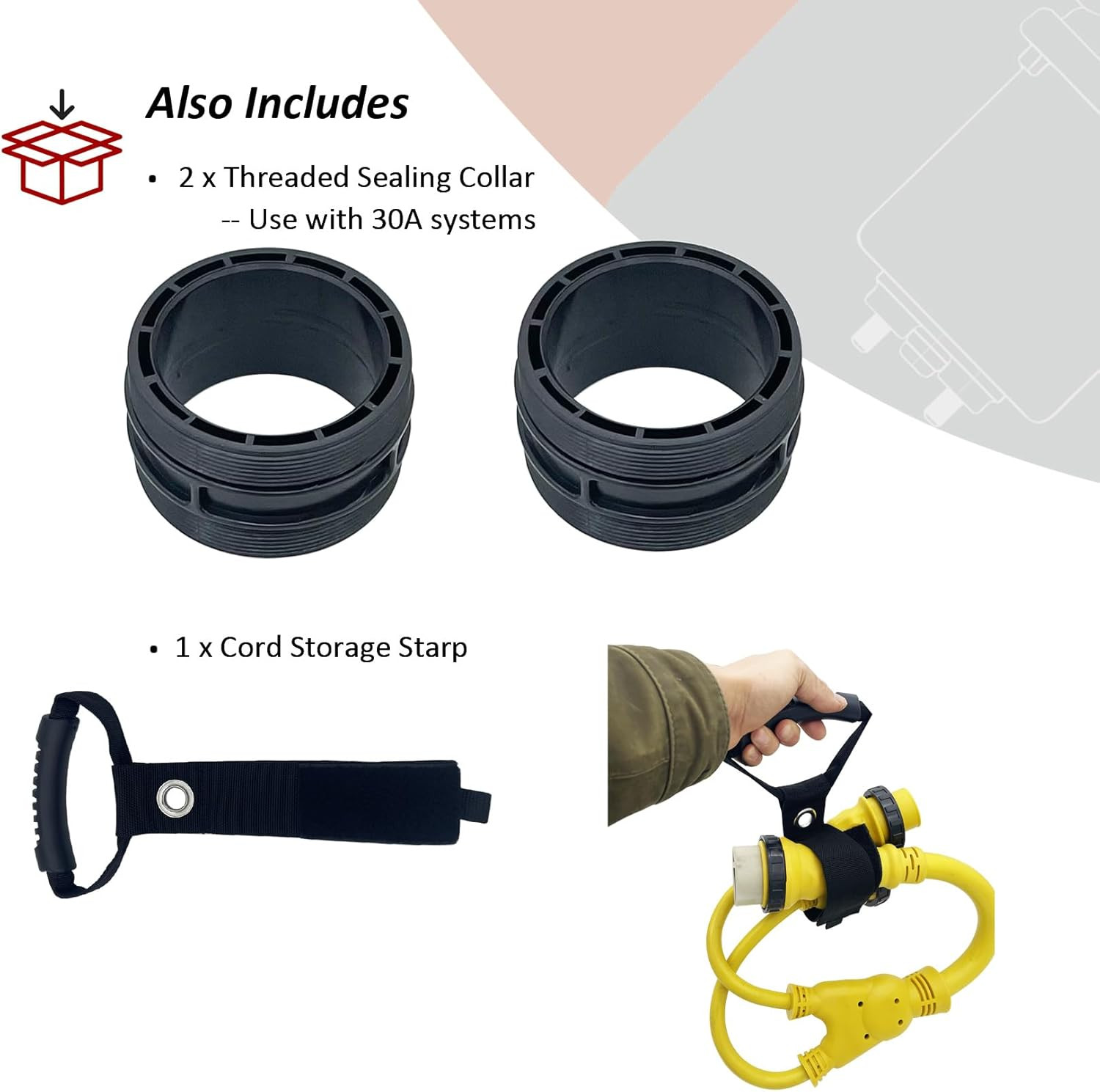 50A SS2-50P to Dual 30A L5-30R Marine Shore Power Y Adapter Cord Splitter 3FT