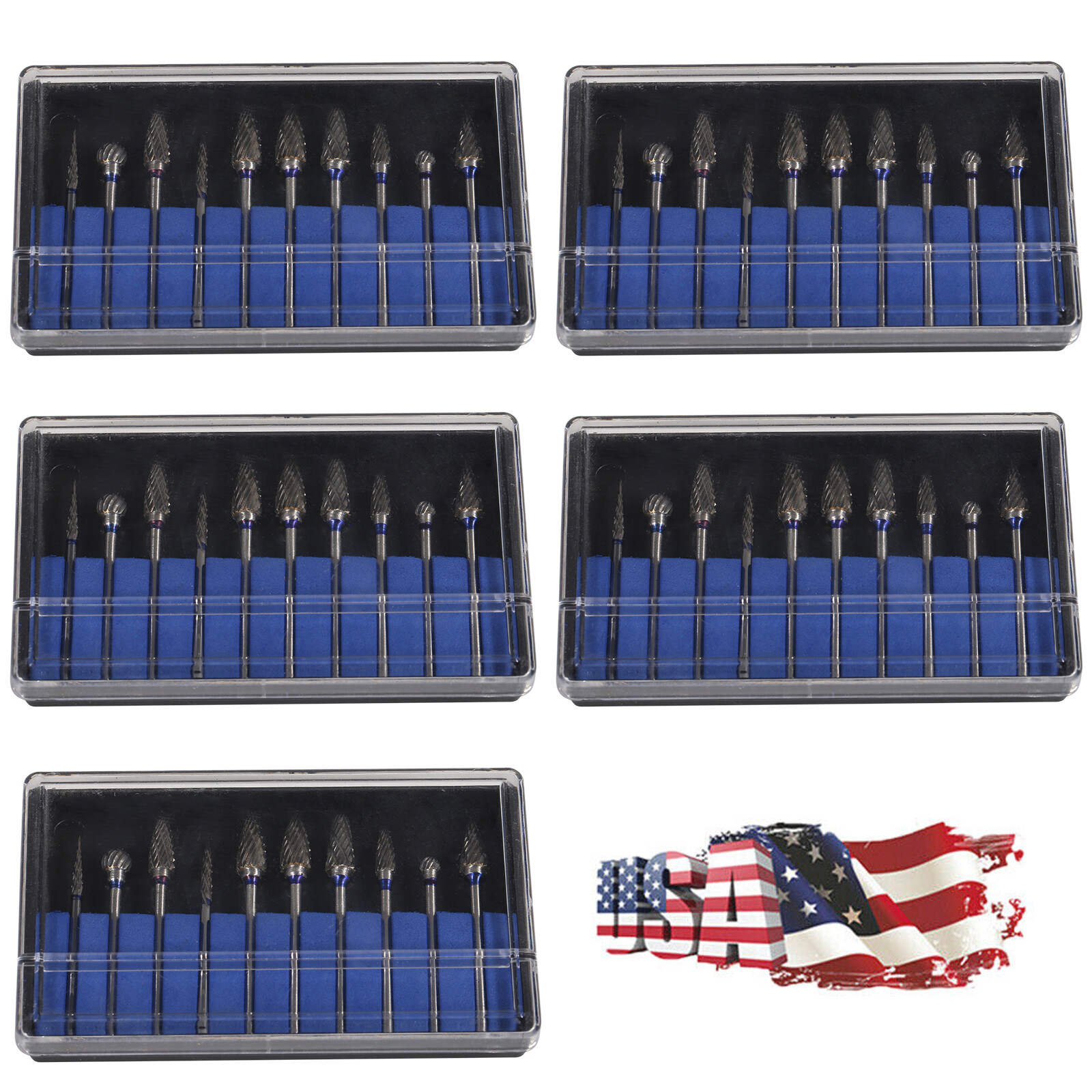 10-100pcs Tungsten Carbide Dental Acrylic Bur Drill Coarse Cutter 2.35mm Shank