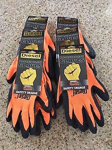 3 Pair Excellent Grip Hi-Vis Orange Safety Gloves General Purpose