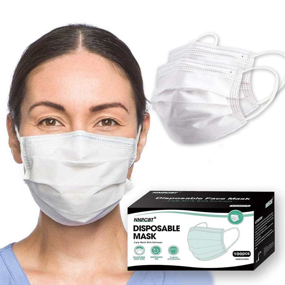 100PCS 3 Ply Black Disposable Face Mask Filter Protection Face Masks