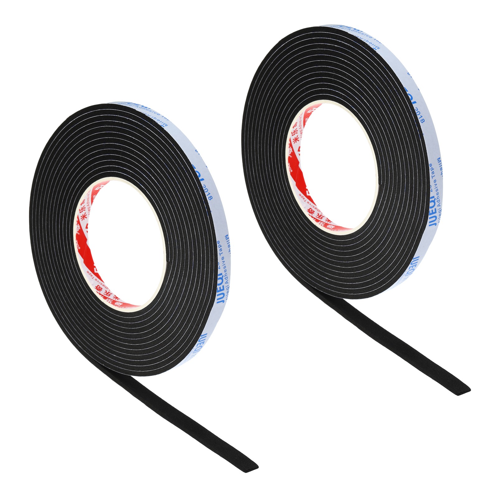 2 Pack 3/8″W x 1/8″T x 16.4Ft EVA Single Sided Foam Tape Black