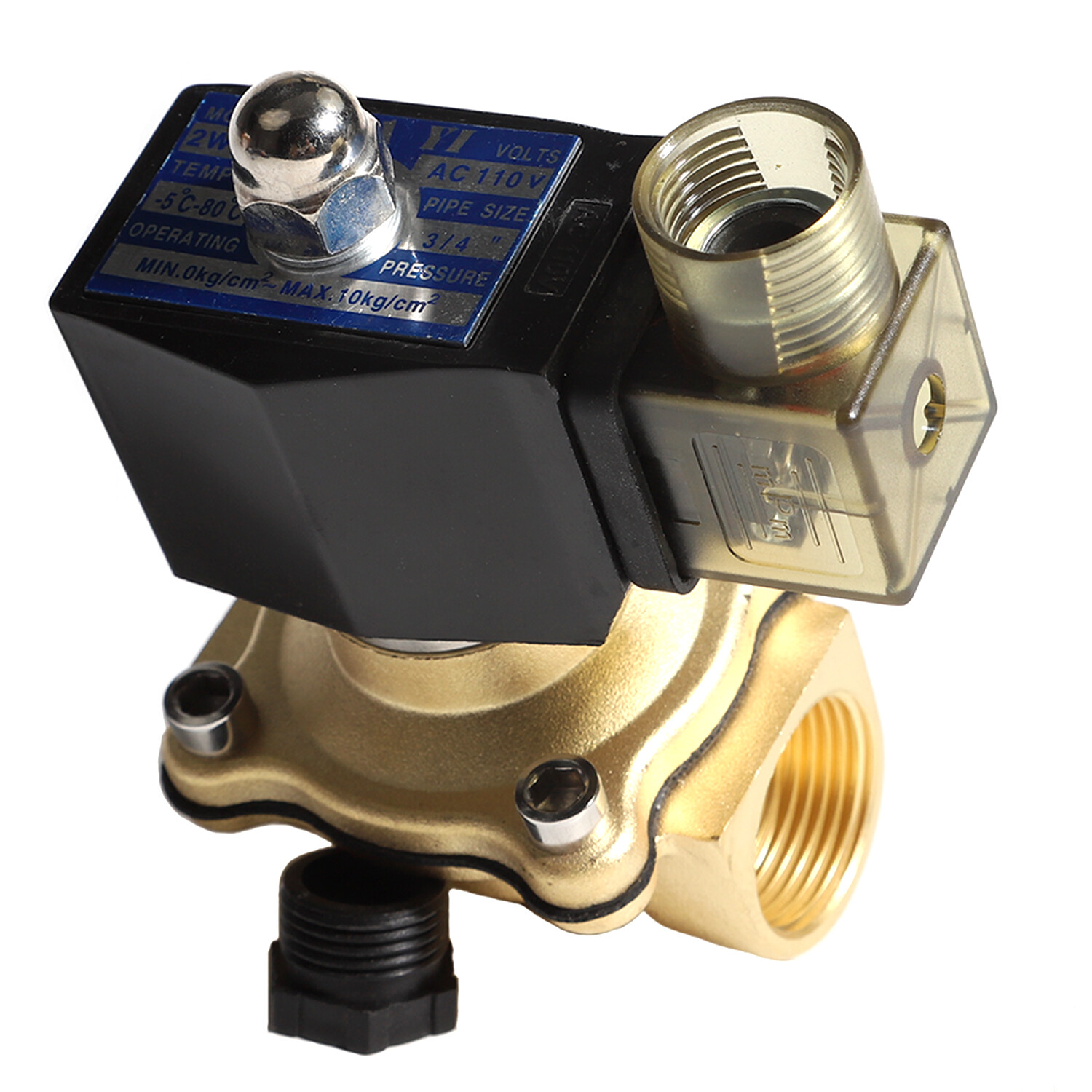3/4″ Normally Closed Brass Solenoid Valve 110Volt AC Water Air Gas VITON DN16