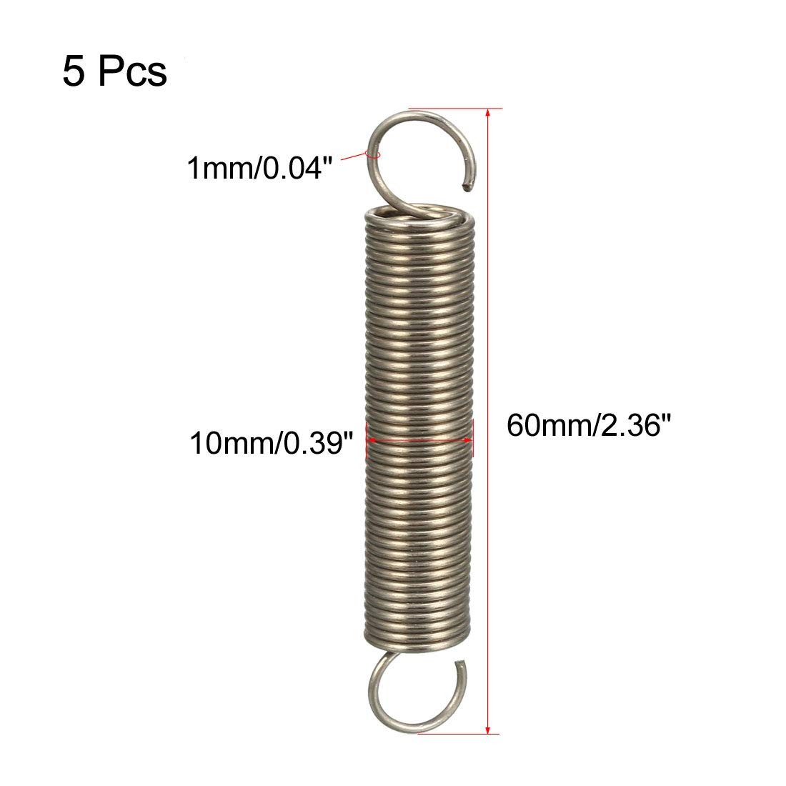 uxcell Extended Compressed Spring Wire Diameter 0.039″ OD 0.39″ Free Length…