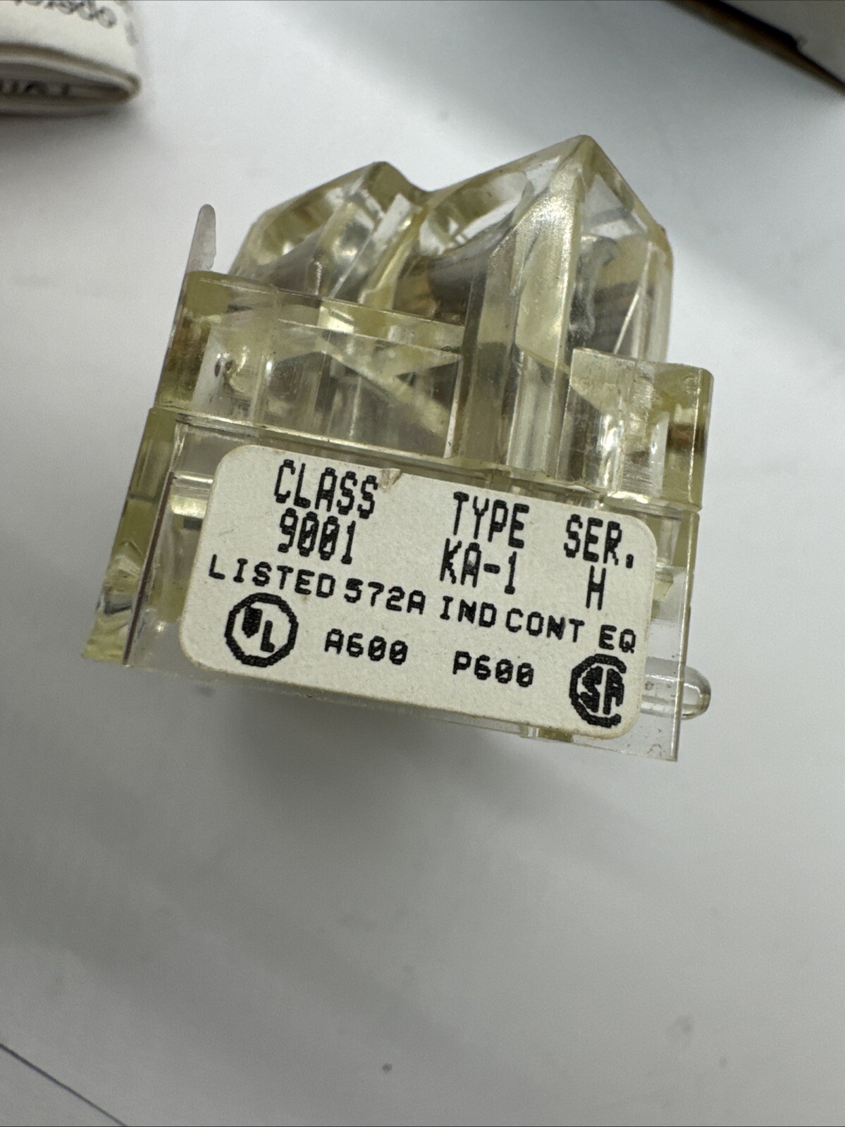 Schneider Square D 9001-KA1 Contact Block 10 Amp 1 NO & 1 NC 600 VAC KA