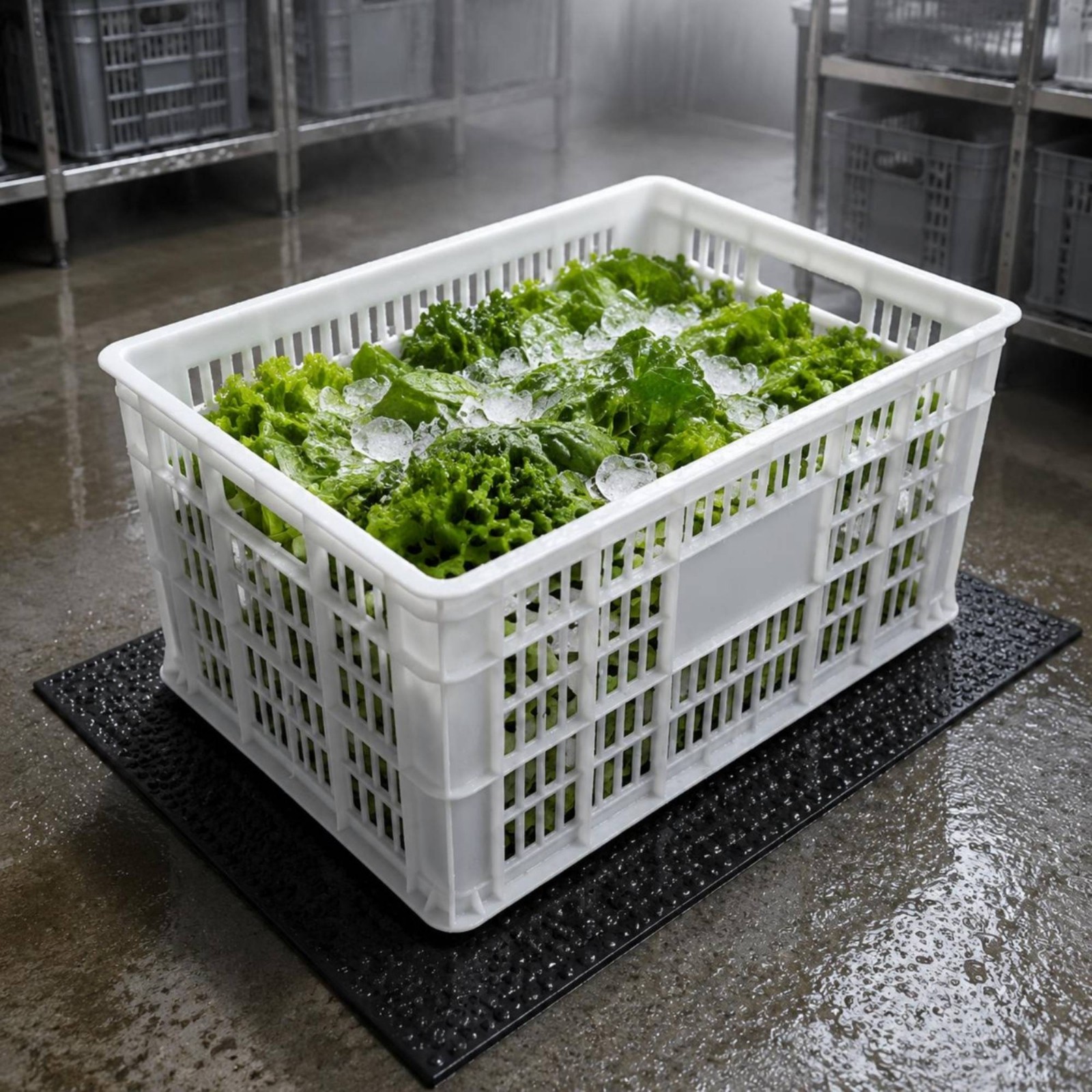 Ventilated Plastic Container Lightweight for Warehouse, Business Owners