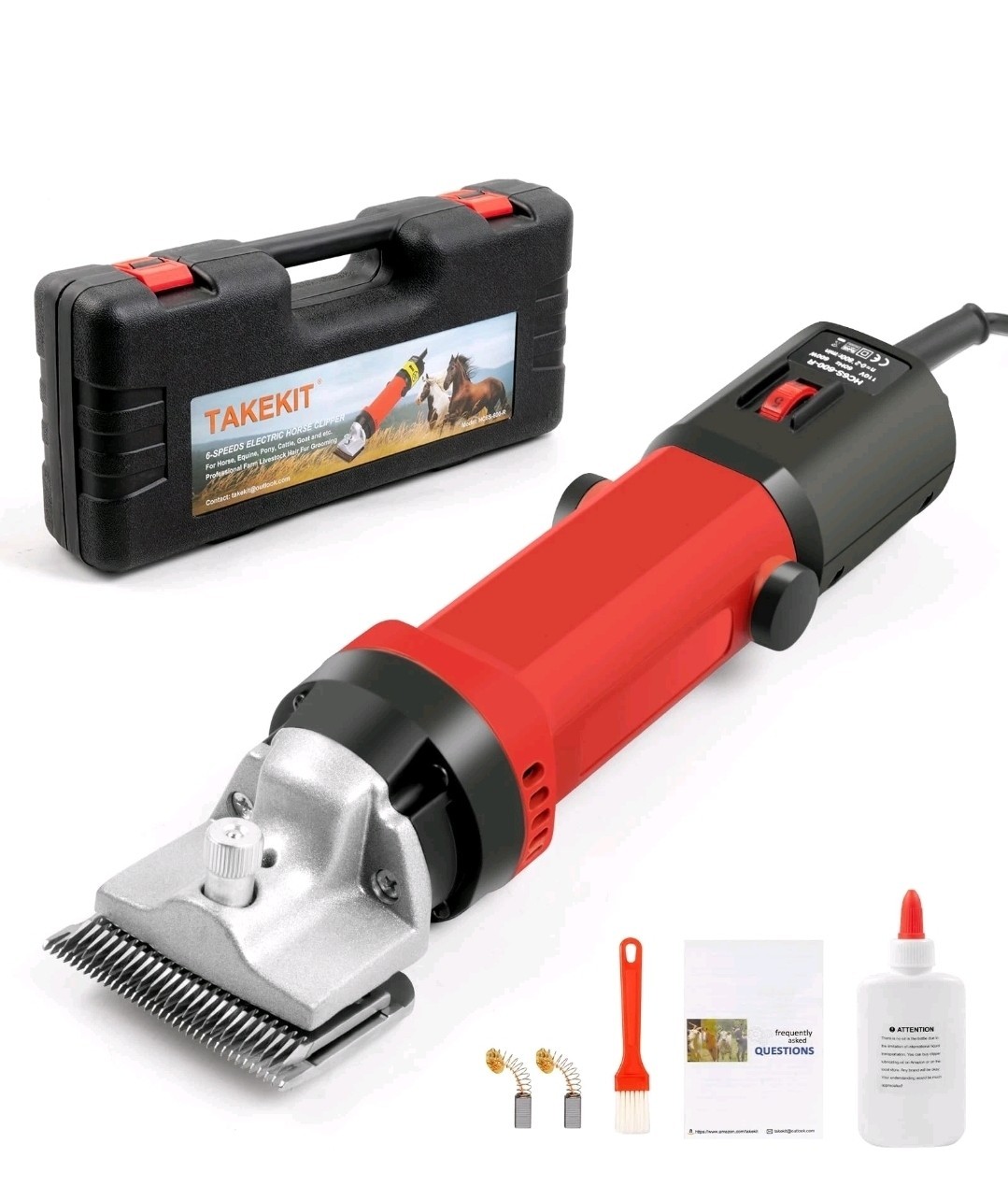 Horse Clippers, 600W Professional Heavy Duty Horse Body Clippers, 6-Speeds New