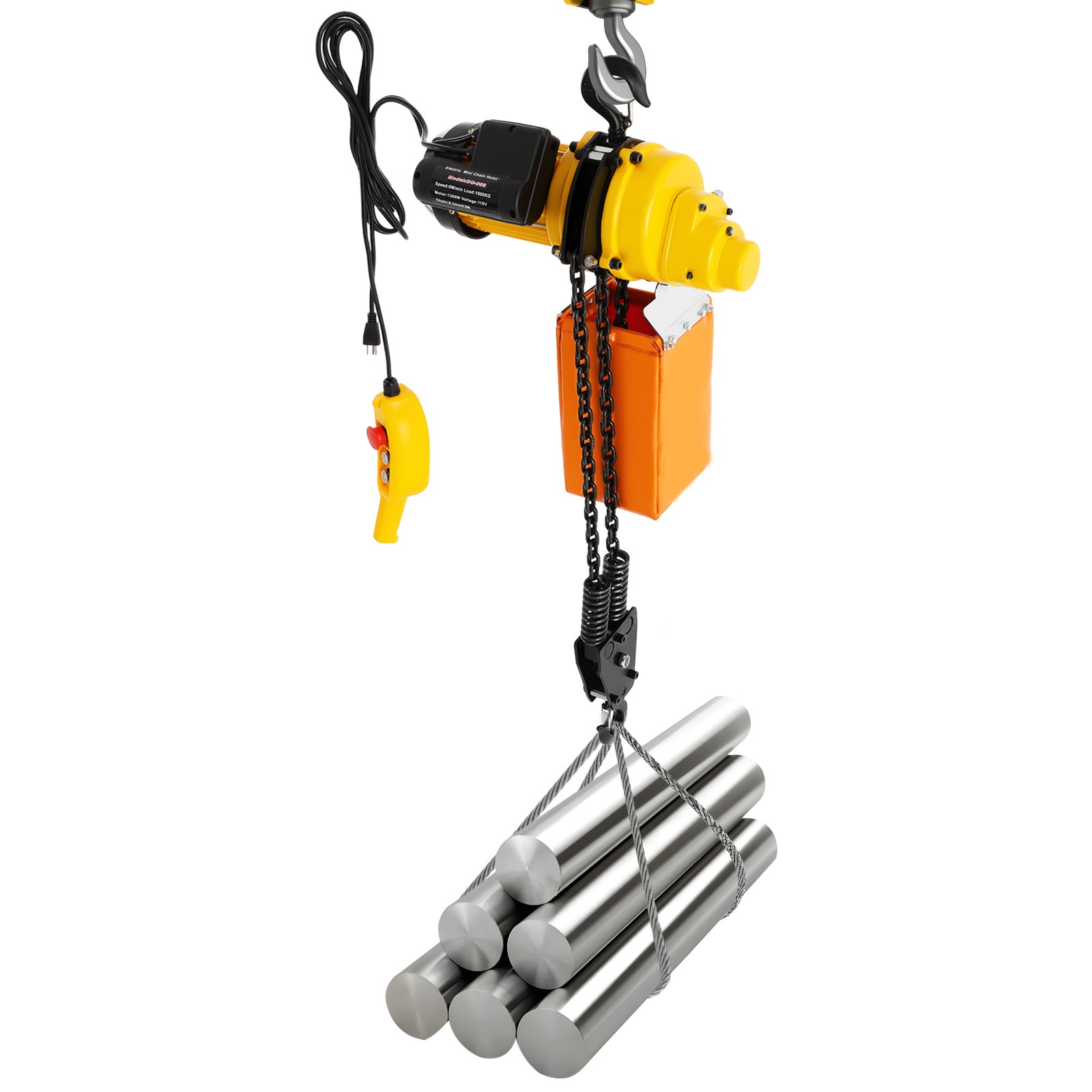 1 Ton Electric Chain Hoist & 10FT Double Chain Lifting Single Phrase 20Mn2