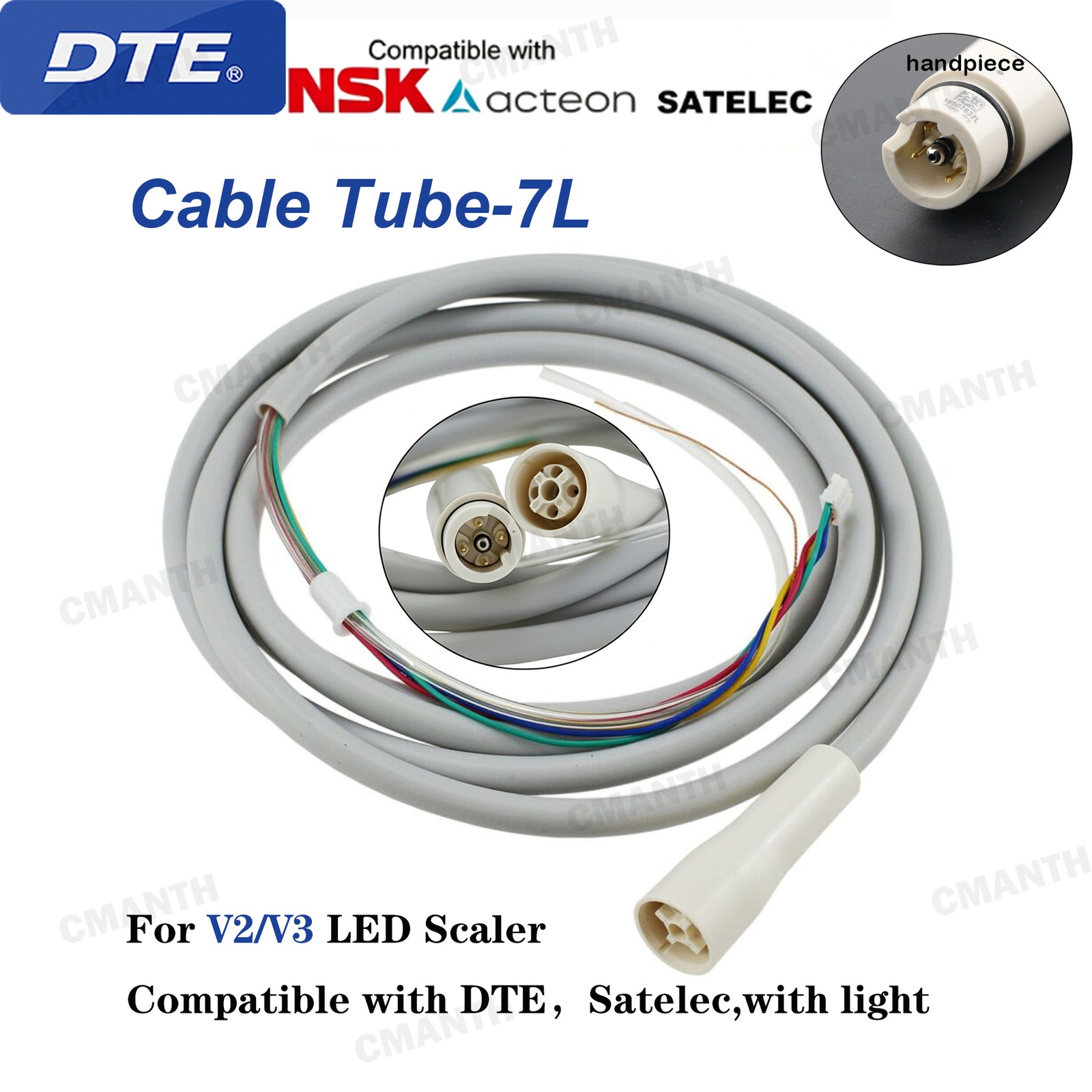 Woodpecker DTE Dental Ultrasonic Scaler Handpiece Detachable Cable Tube EMS NSK