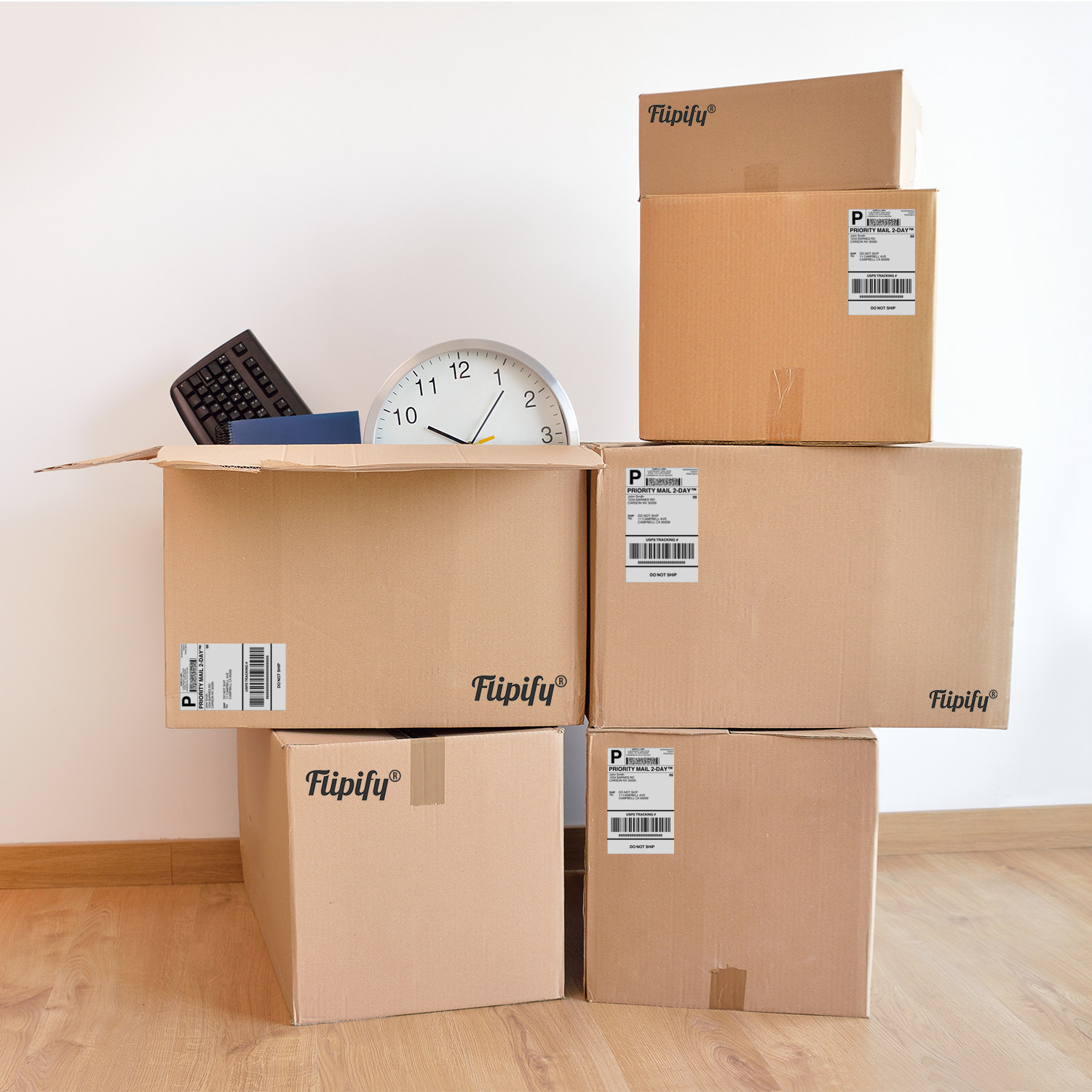 4000 Fanfold 4×6 Direct Thermal Labels Shipping / Barcode Labels Zebra UPS