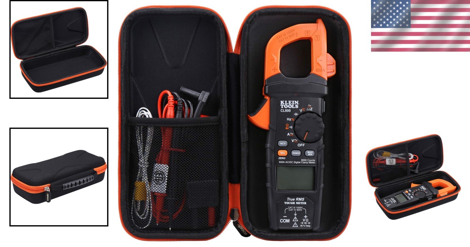Portable Hard EVA Case for Klein Tools CL800/CL810/CL700 Digital Clamp Meters